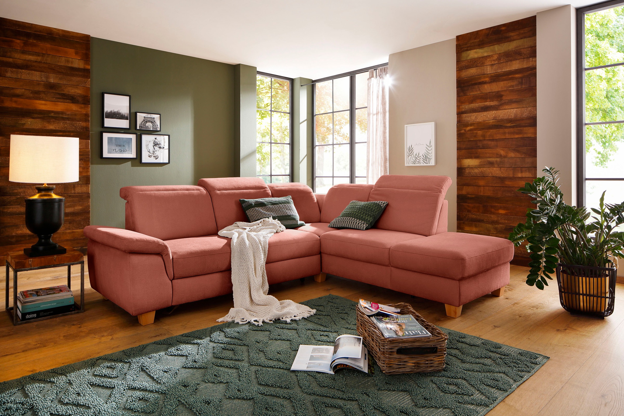 Home affaire Ecksofa "Dalia L-Form" mit Federkernpolsterung, wahlweise mit günstig online kaufen