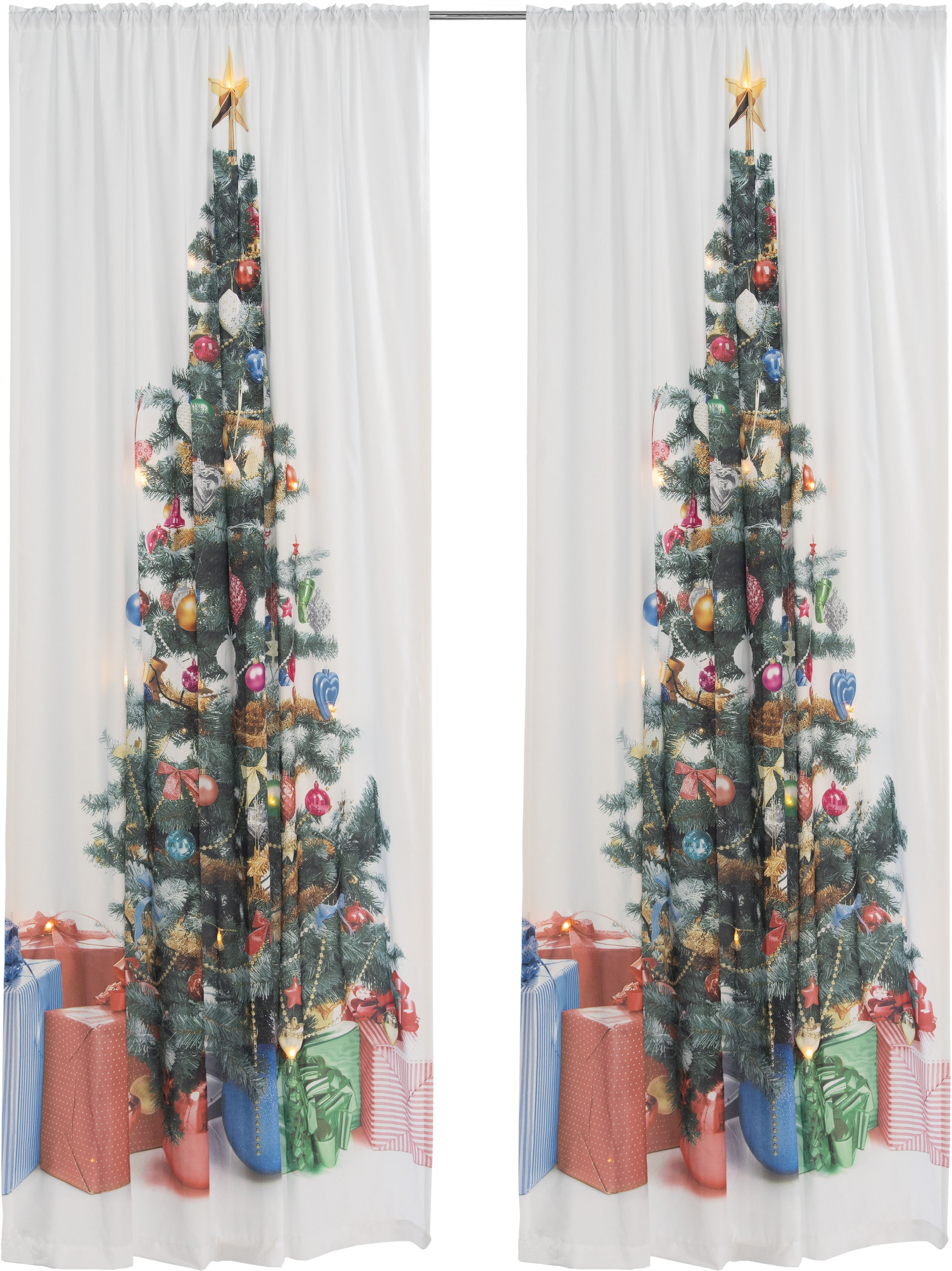 weihnachtlich, kaufen BAUR home LED-Lichter »Xmas Tree my HxB: | Vorhang 15 Tannenbaum, 230x140, W/LED«, (1 Blickdicht, St.),
