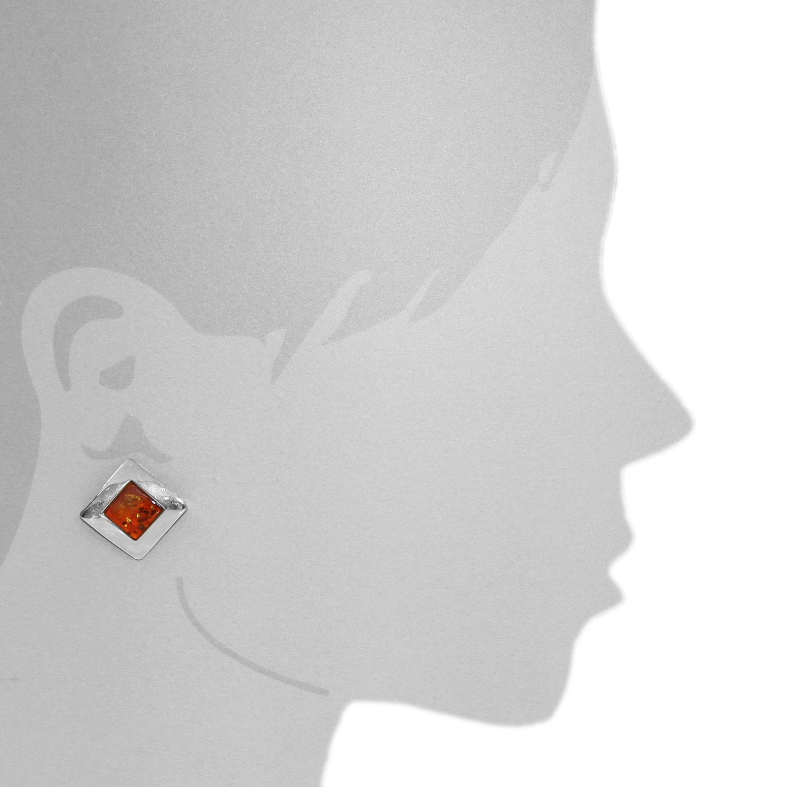 OSTSEE-SCHMUCK Paar Ohrstecker »- Alvina 20 x 20 mm - Silber 925/000 - Bernstein«