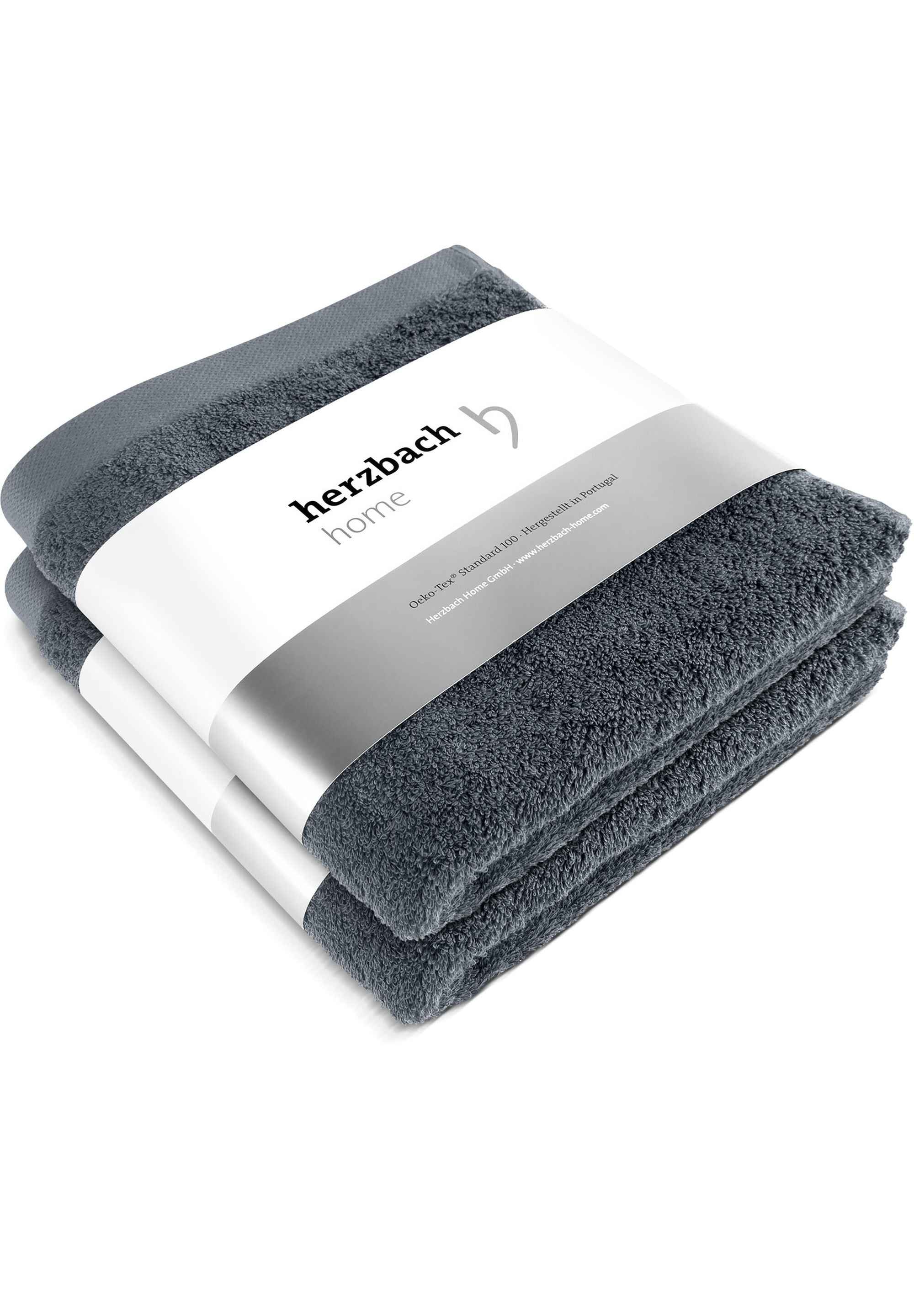 herzbach home Handtuch Set »Pura« 2 Jersey 550g/m², Premium-Qualität, 100% Baumwolle, einfarbig