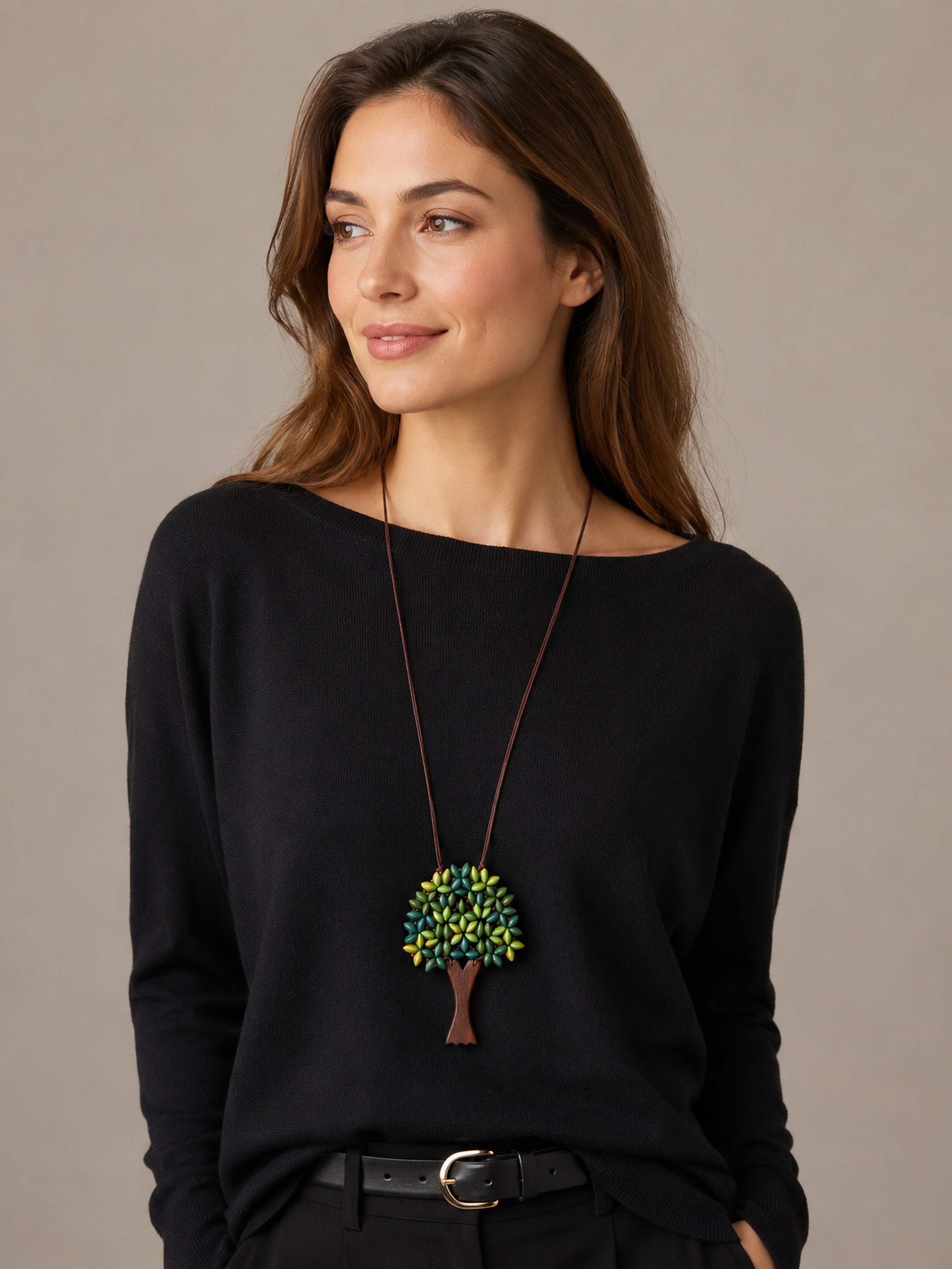 COLLEZIONE ALESSANDRO Lange Kette »Tessa« Lange Kette mit Baumanhänger