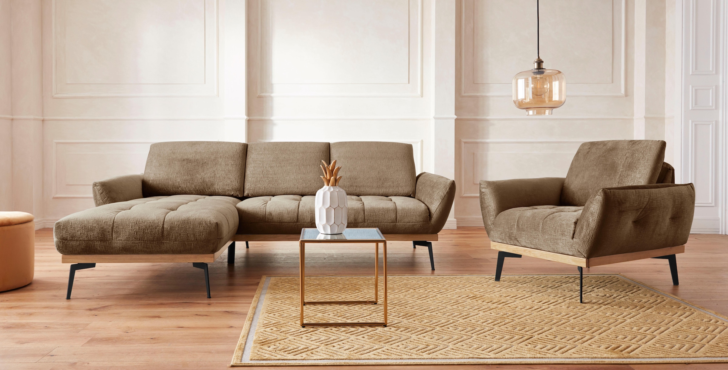 Guido Maria Kretschmer Home&Living Ecksofa »Palíc, inkl. Rückenverstellung, bequem, elegant, Breite 245cm, L-Form«