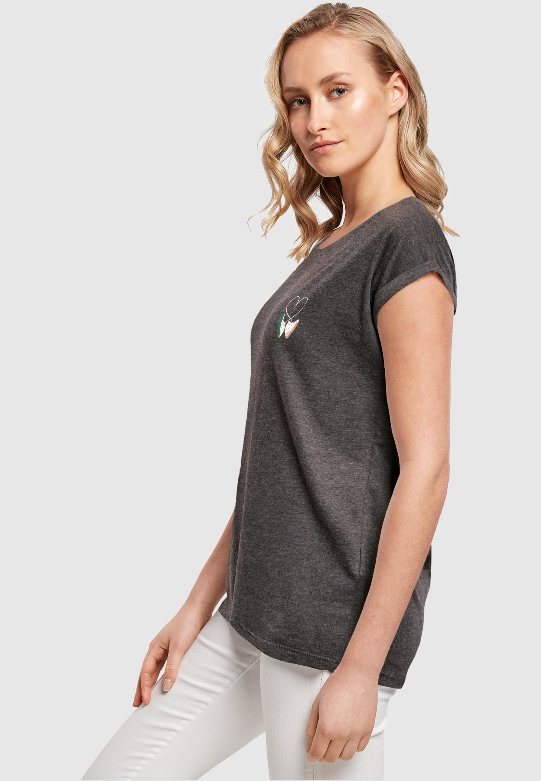 MisterTee Kurzarmshirt »MisterTee Damen Ladies Kicks Love EMB Tee«, (1 tlg.)
