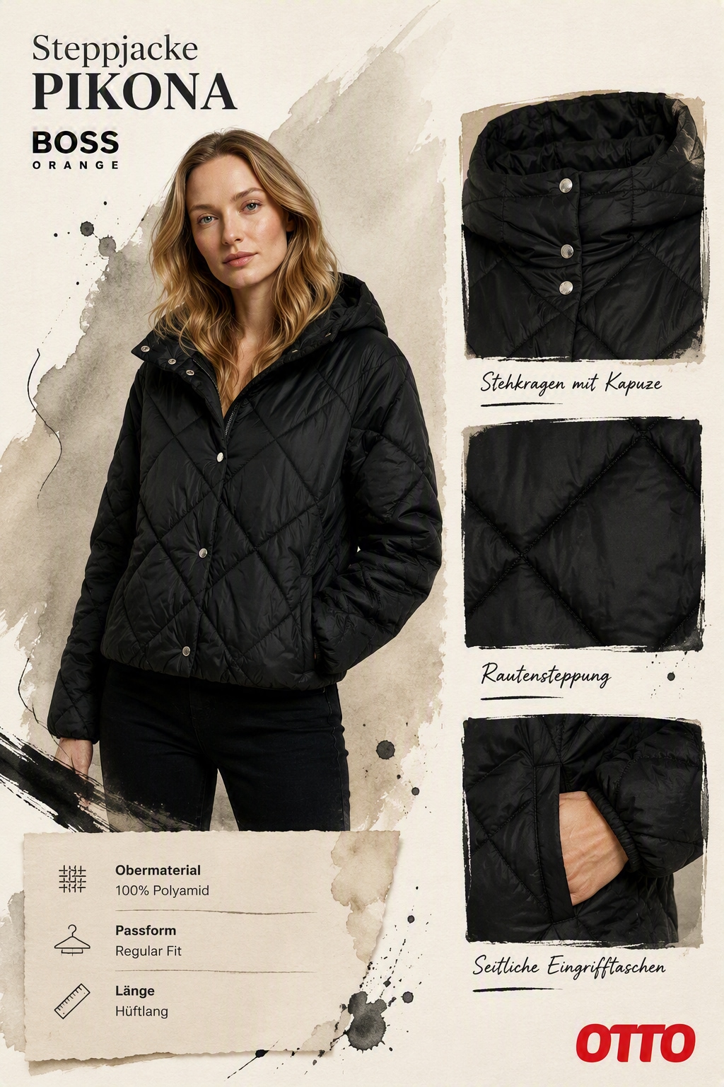 BOSS ORANGE »Pikona Premium Damenmode« mit Kapuze mit Kapuze, Regular Fit