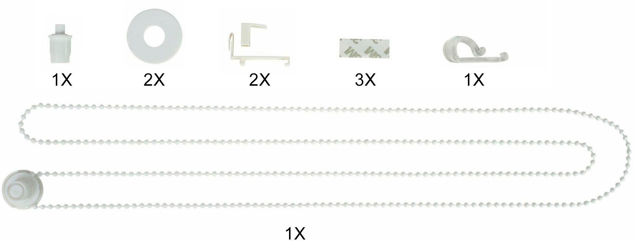 OTTO home Sichtschutzzüge Ersatzteil-Set "Montagezubehör-Set für Doppelrollos der Marke Otto Home" Packung für Rollos Für Doppel-Rollowellen mit einem ø von 17 mm