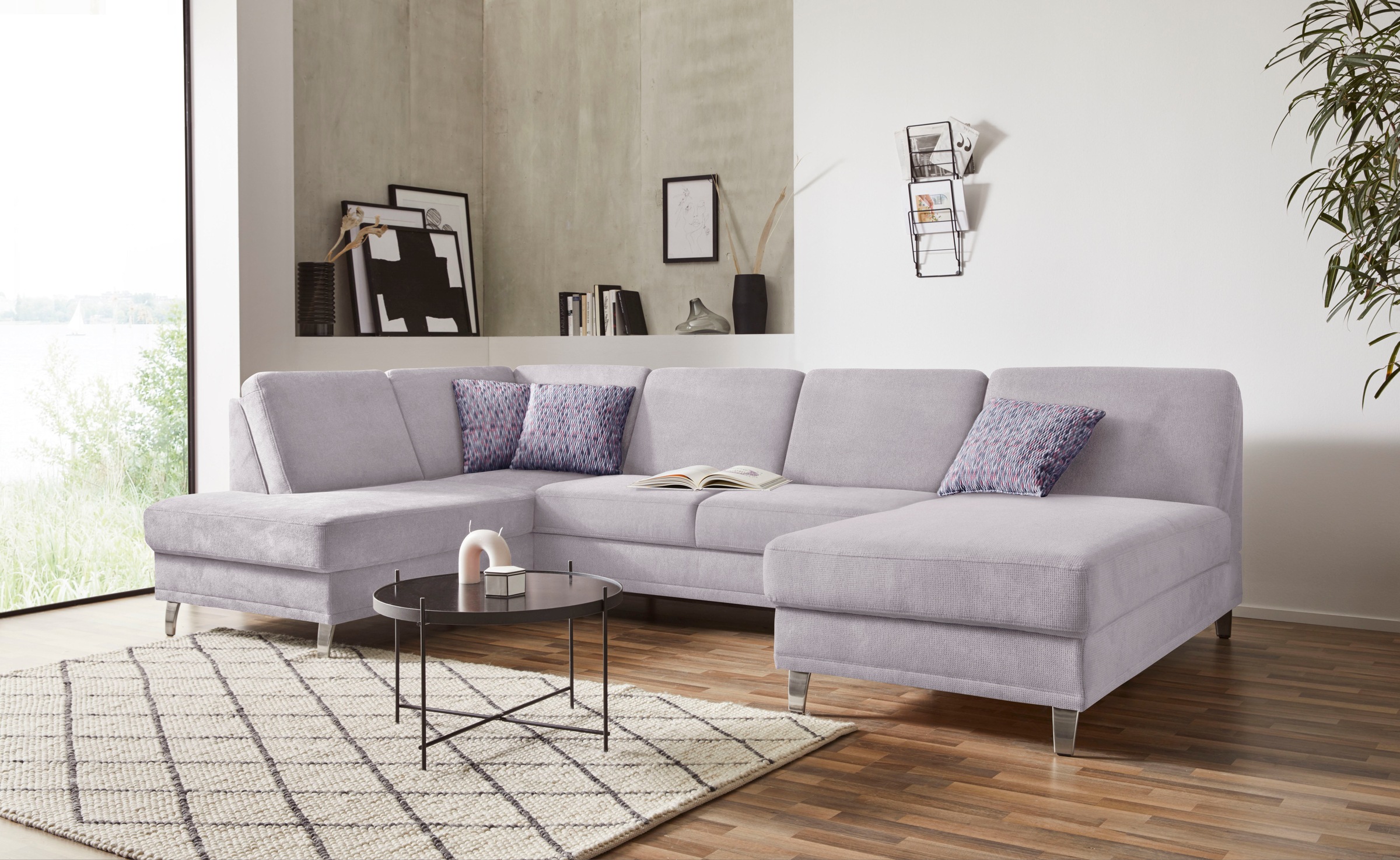 sit&more Wohnlandschaft "Clio U-Form" wahlweise mit Schlaffunktion und Bettkasten, inklusive Federkern