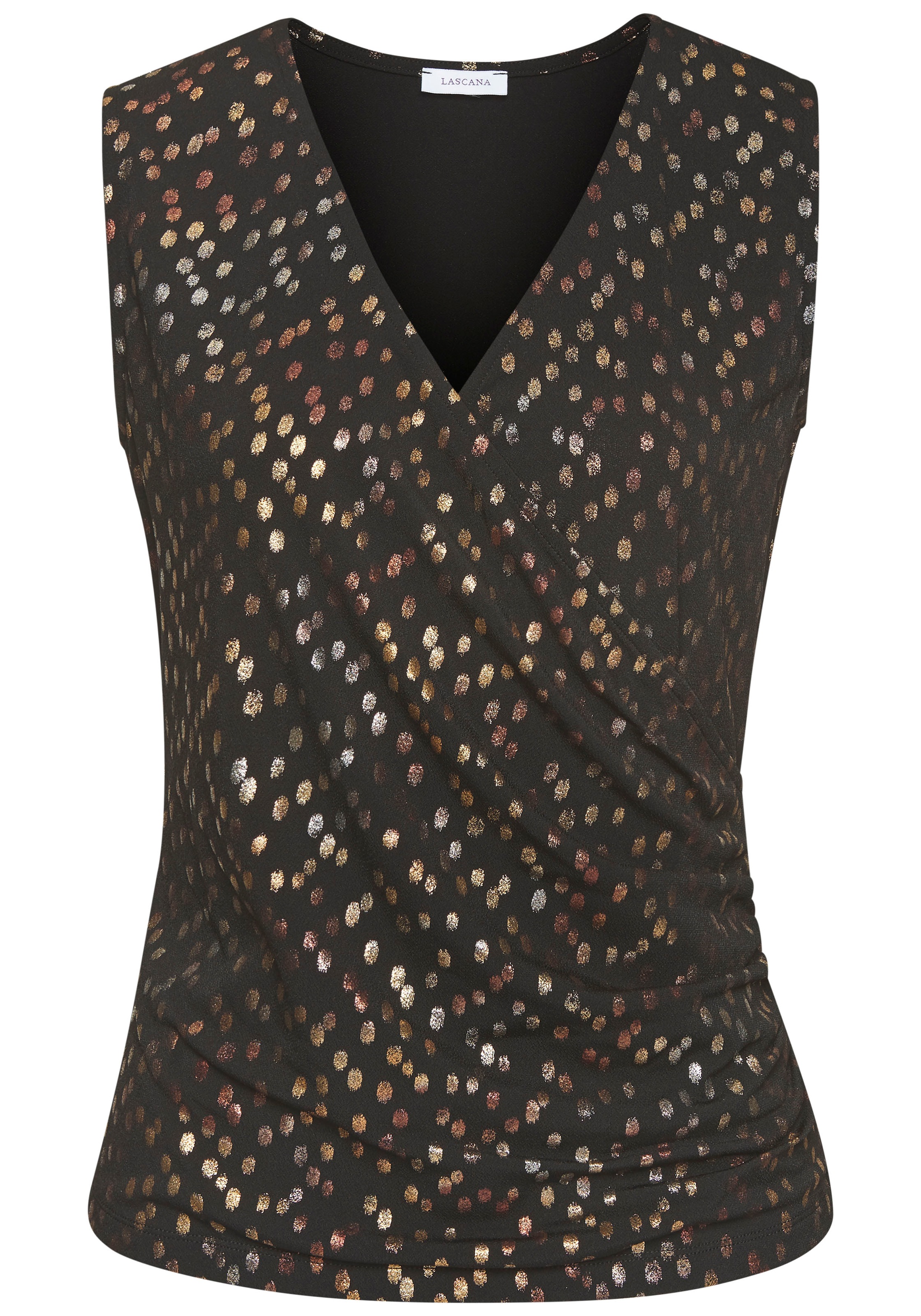 LASCANA Tanktop, in Wickeloptik, mit Alloverdruck und seitlicher Raffung günstig online kaufen