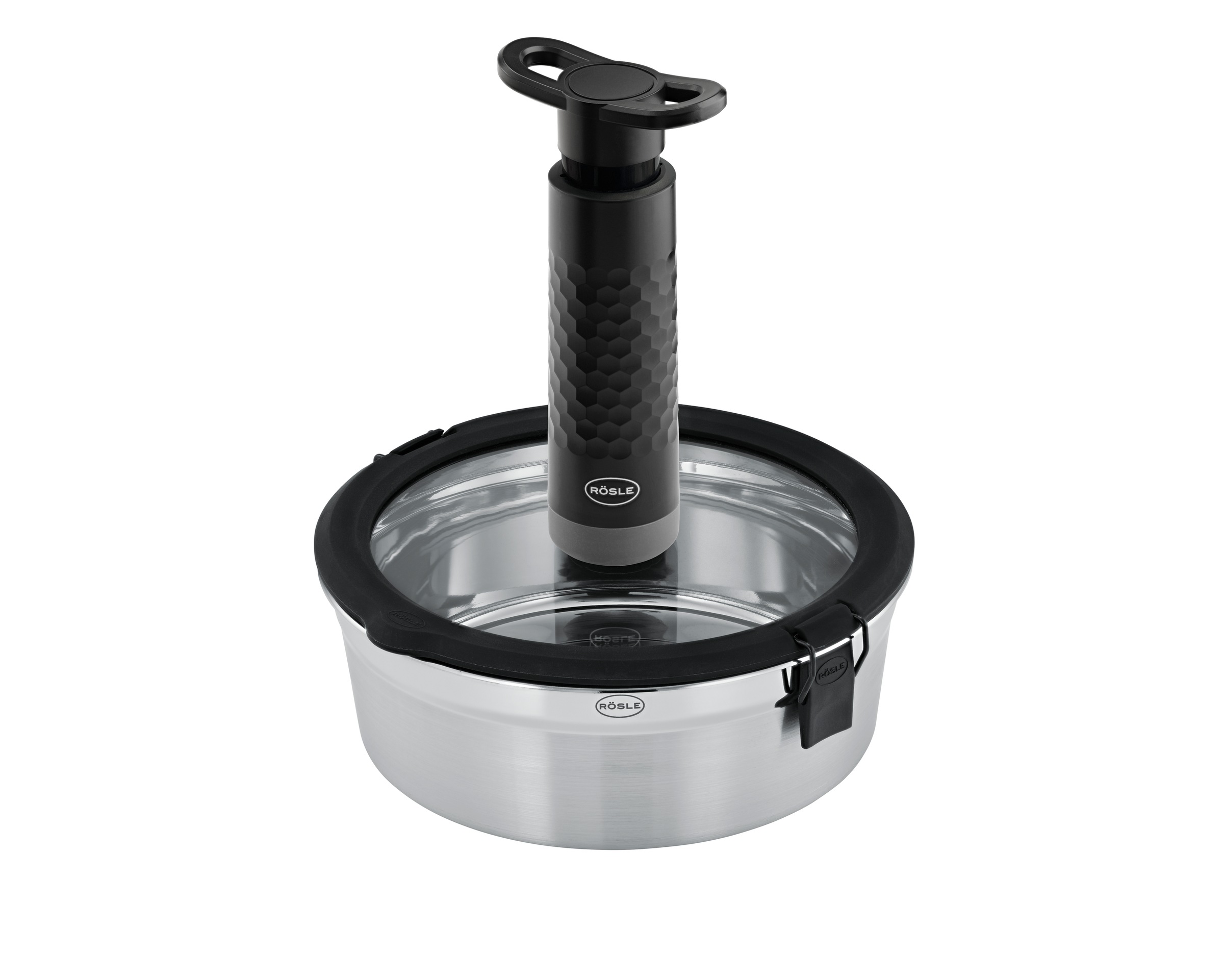 RÖSLE Deckel "Vakuumdeckel FLEXX 2GO 1,4 L rund mit Clips" Deckel für 1,4 L Dose FLEXX 2GO