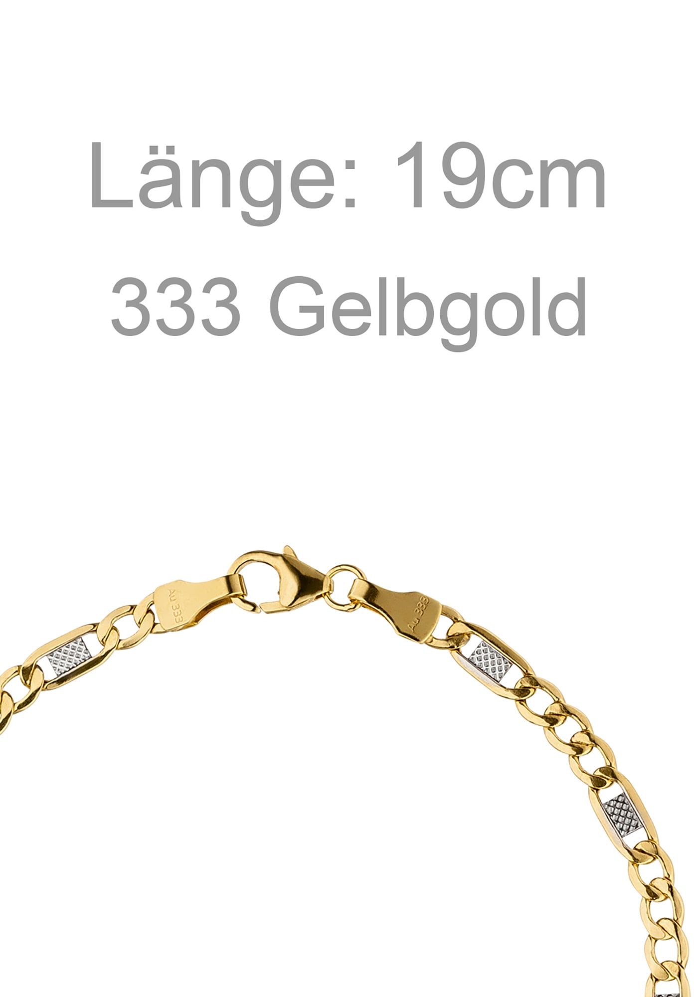 JOBO Goldarmband Steg-Panzerarmband 333 Gold bicolor 19 cm