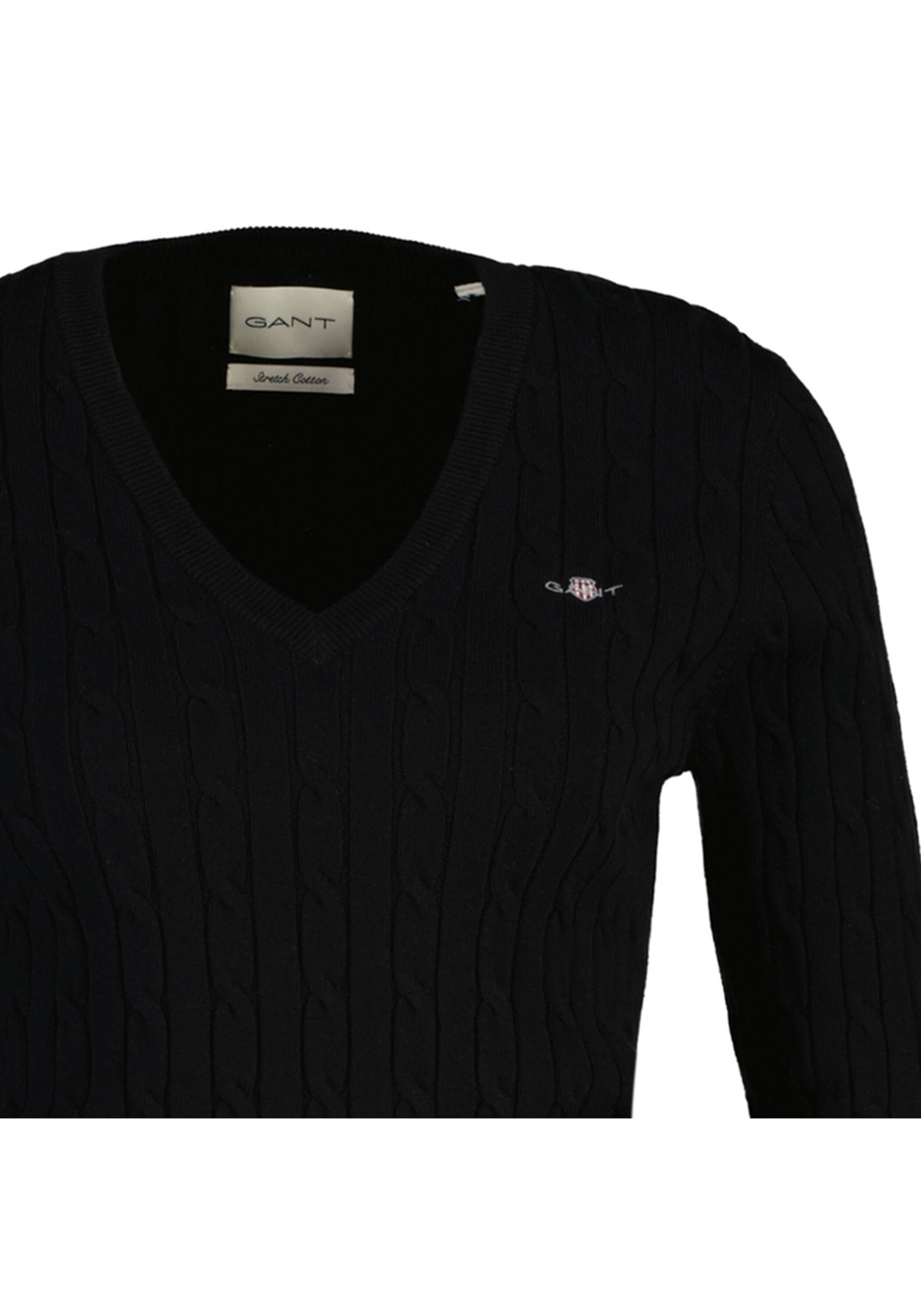 Gant Sweater »Strickpullover STRETCH COTTON CABLE V-NECK«