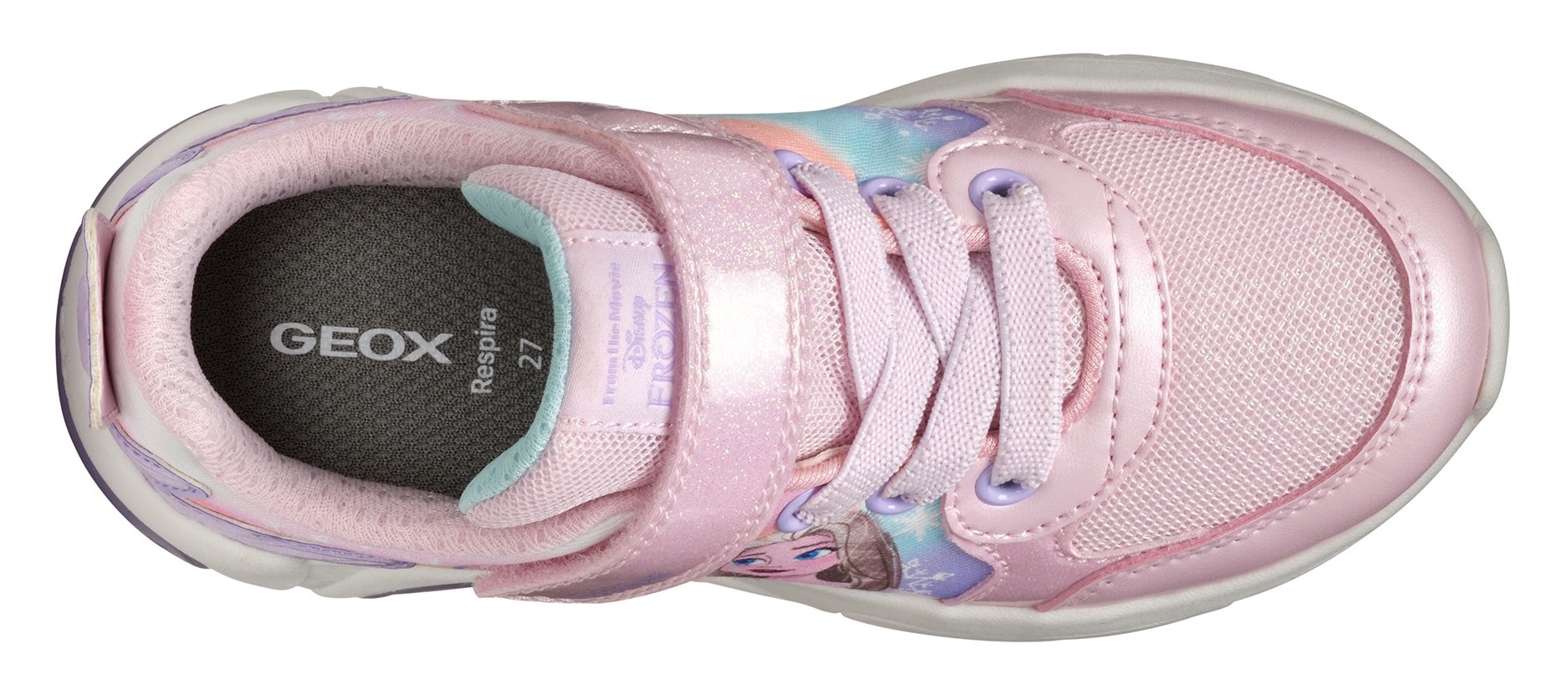 Geox Sneaker »J FADINLIGHT GIRL Blinkschuh«, Disney Schuh, Klettschuh, Frozen Sneaker mit Blinkfunktion