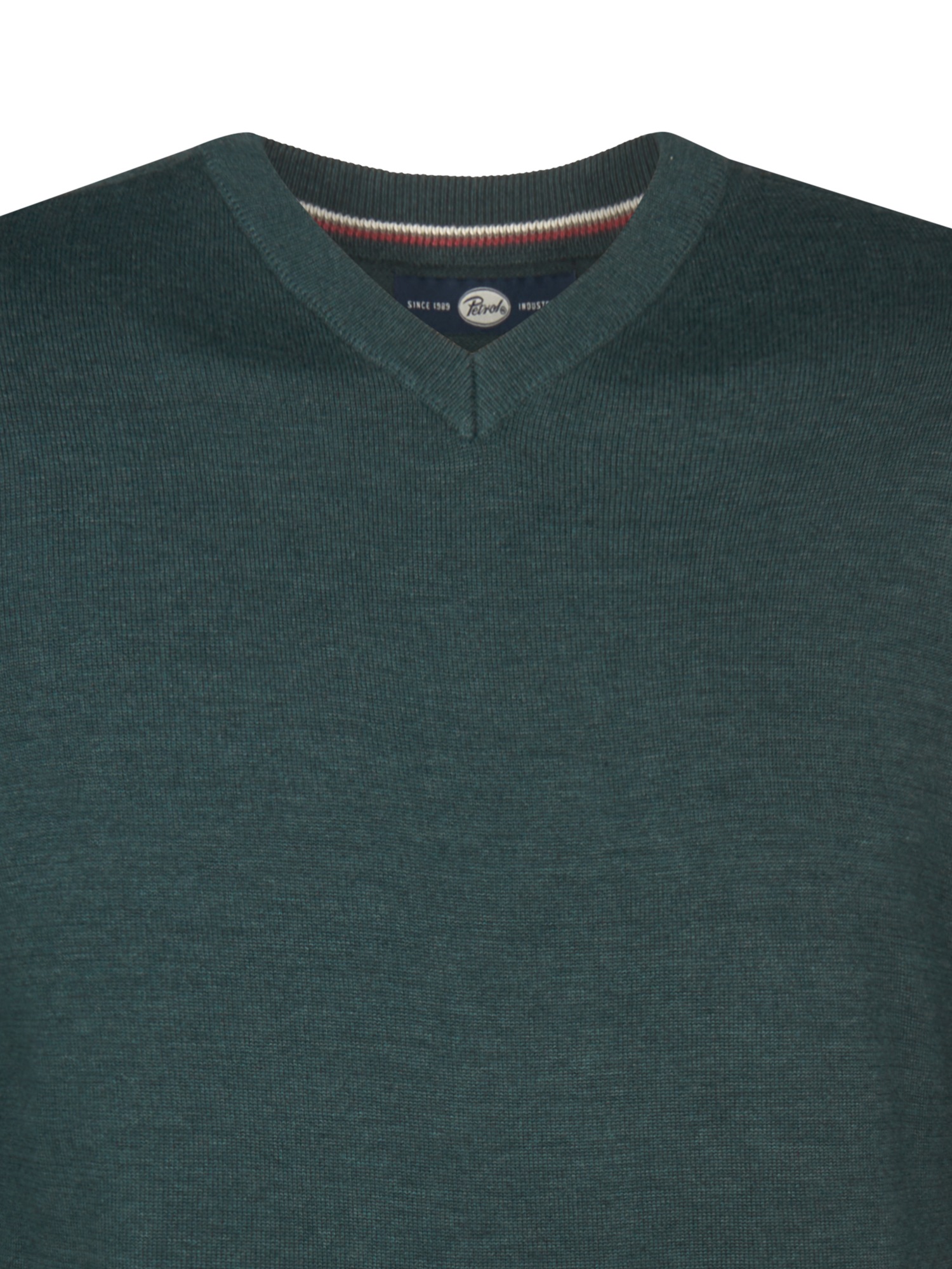 Petrol Industries V-Ausschnitt-Pullover »V-Neck Basi«, Materialmix mit Baumwollanteil