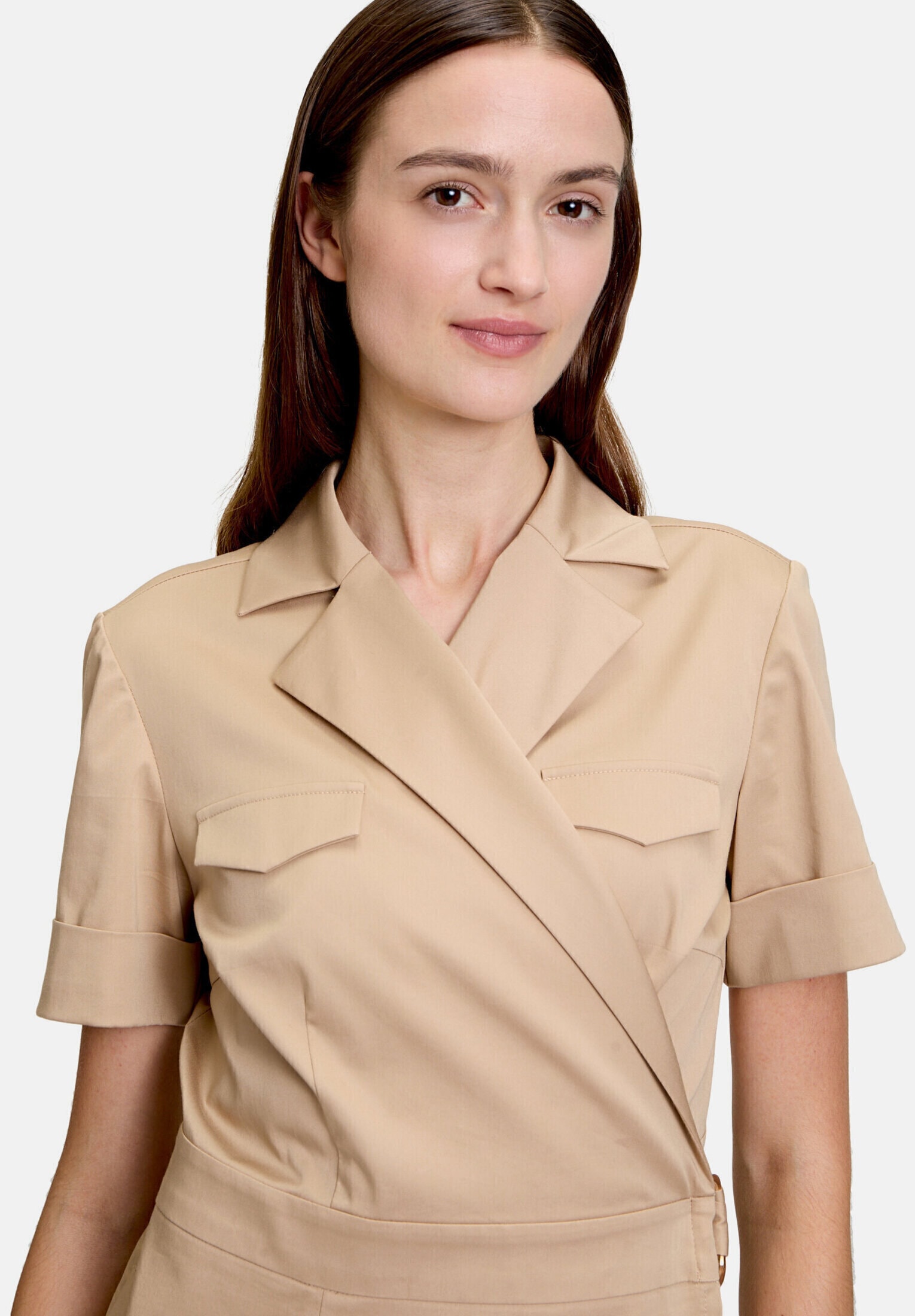 Betty&Co Wickelkleid »Damen mit Kragen« Nahttasche Schnallen