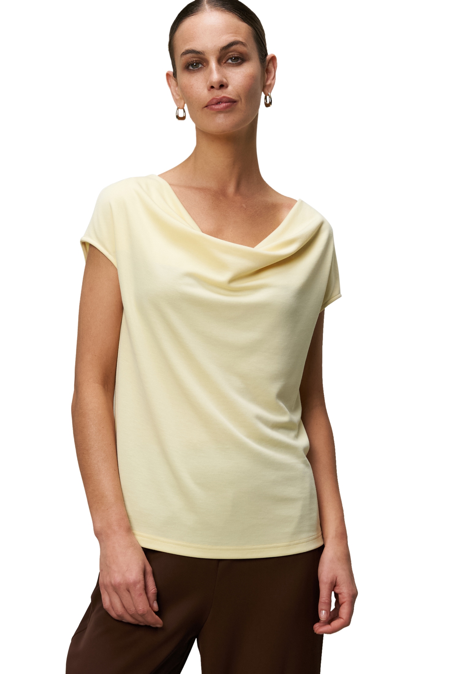 Zero T-Shirt "zero Damen Jerseyshirt mit Wasserfallausschnitt", (1 tlg.), d günstig online kaufen