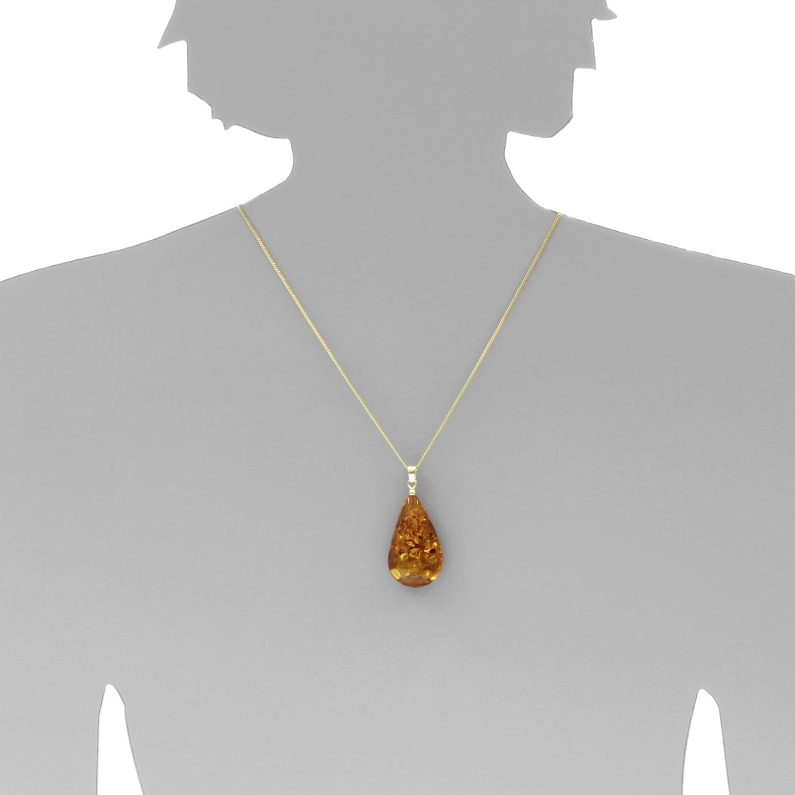 OSTSEE-SCHMUCK Kettenanhänger »Ostsee-Schmuck Anhänger Tropfen ca. 38 mm lang - Gold 585/000«, (1 tlg.)