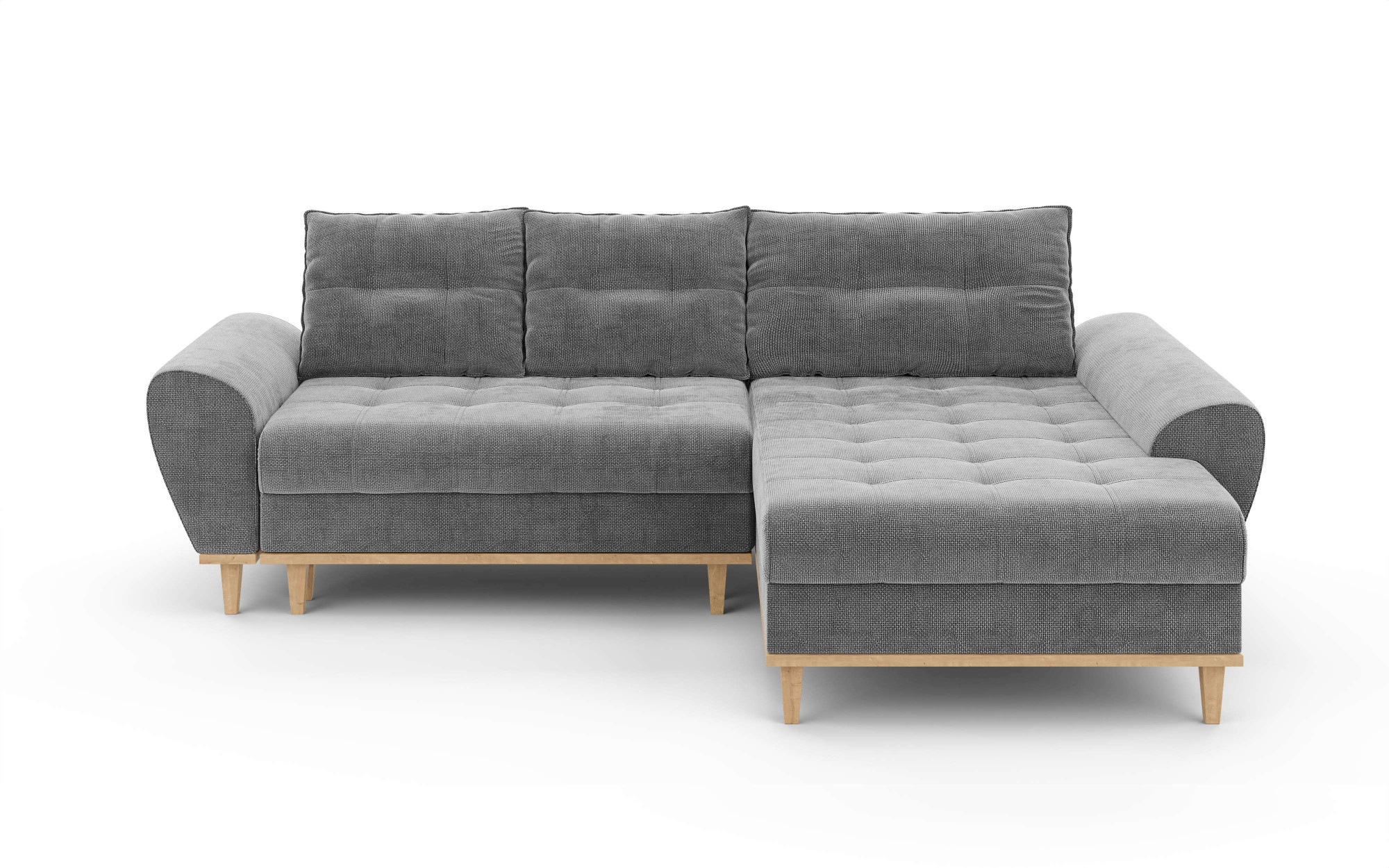 Home affaire Ecksofa »Ahrdorf mit Bettfunktion und Bettkasten, Maße: B/H/T 268/86/175 cm«, L-Form mit 3 Rückenkissen und moderne gerundete Armlehnen