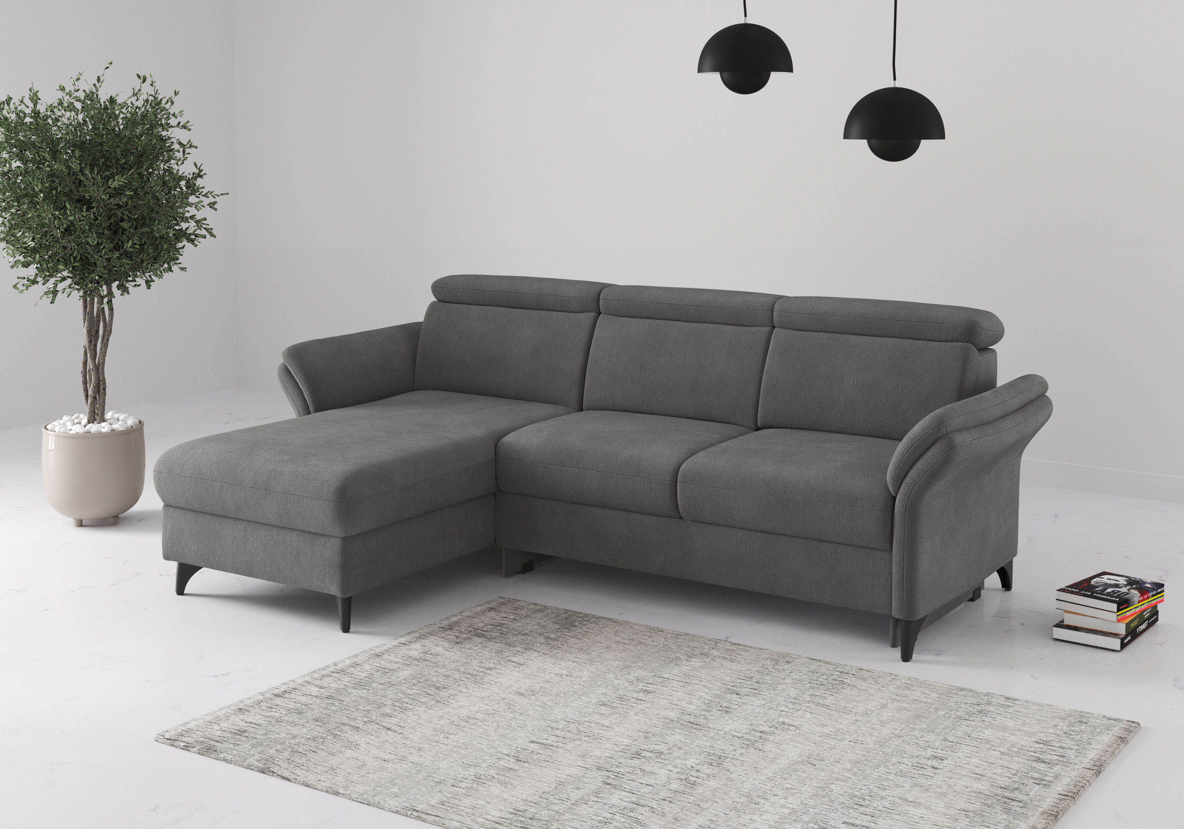 sit&more Ecksofa "Glendale, L-Form" inkl. Kopfteilverstellung,wahlweise mit Vorziehsitz und Bettkasten