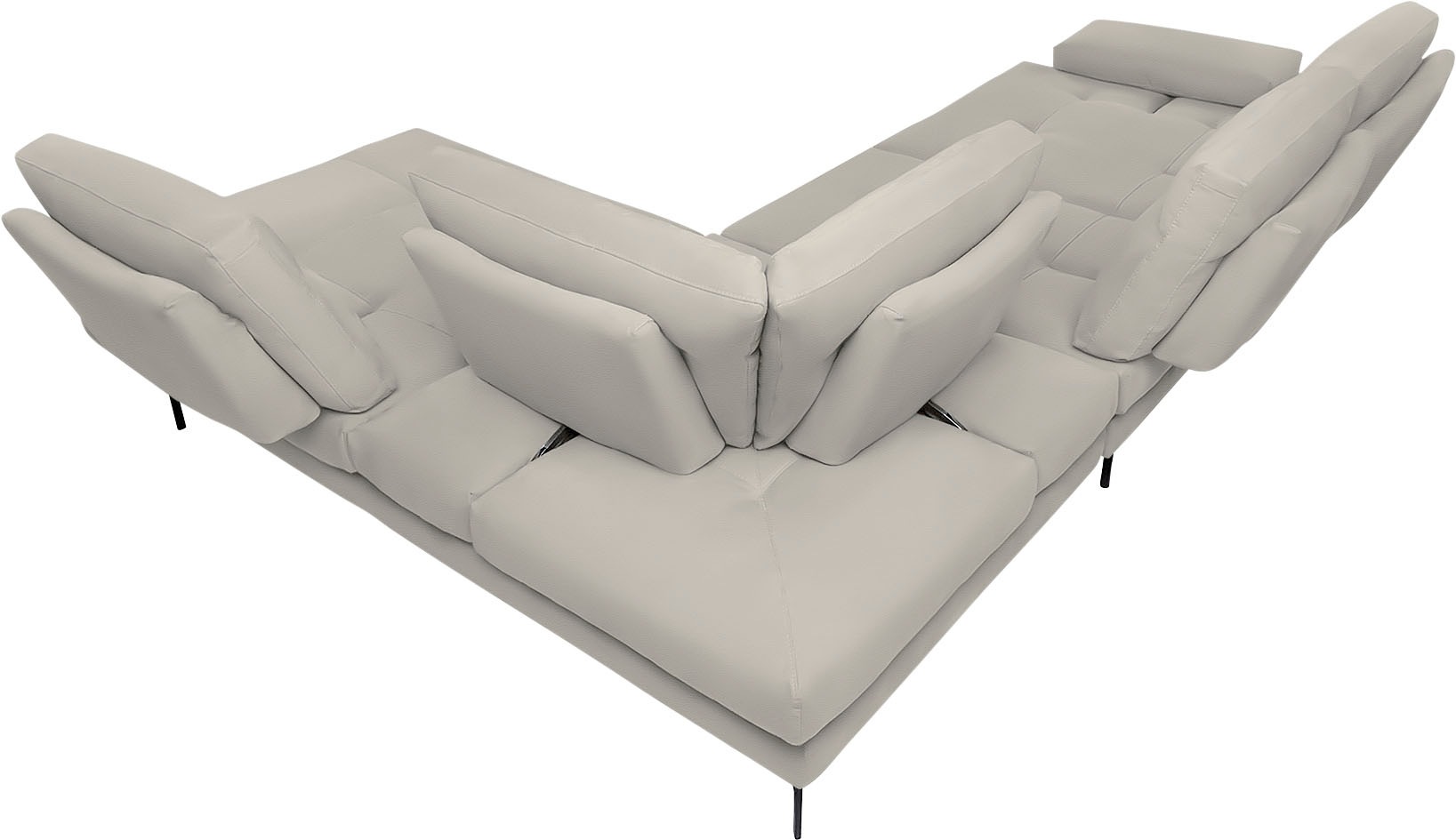 CALIA ITALIA Ecksofa »Toby Wing, L-Form, Designsofa mit sensationellem Sitzkomfort«, Sitztiefenverstellung, funktionale Ecke, Füße in schwarz matt