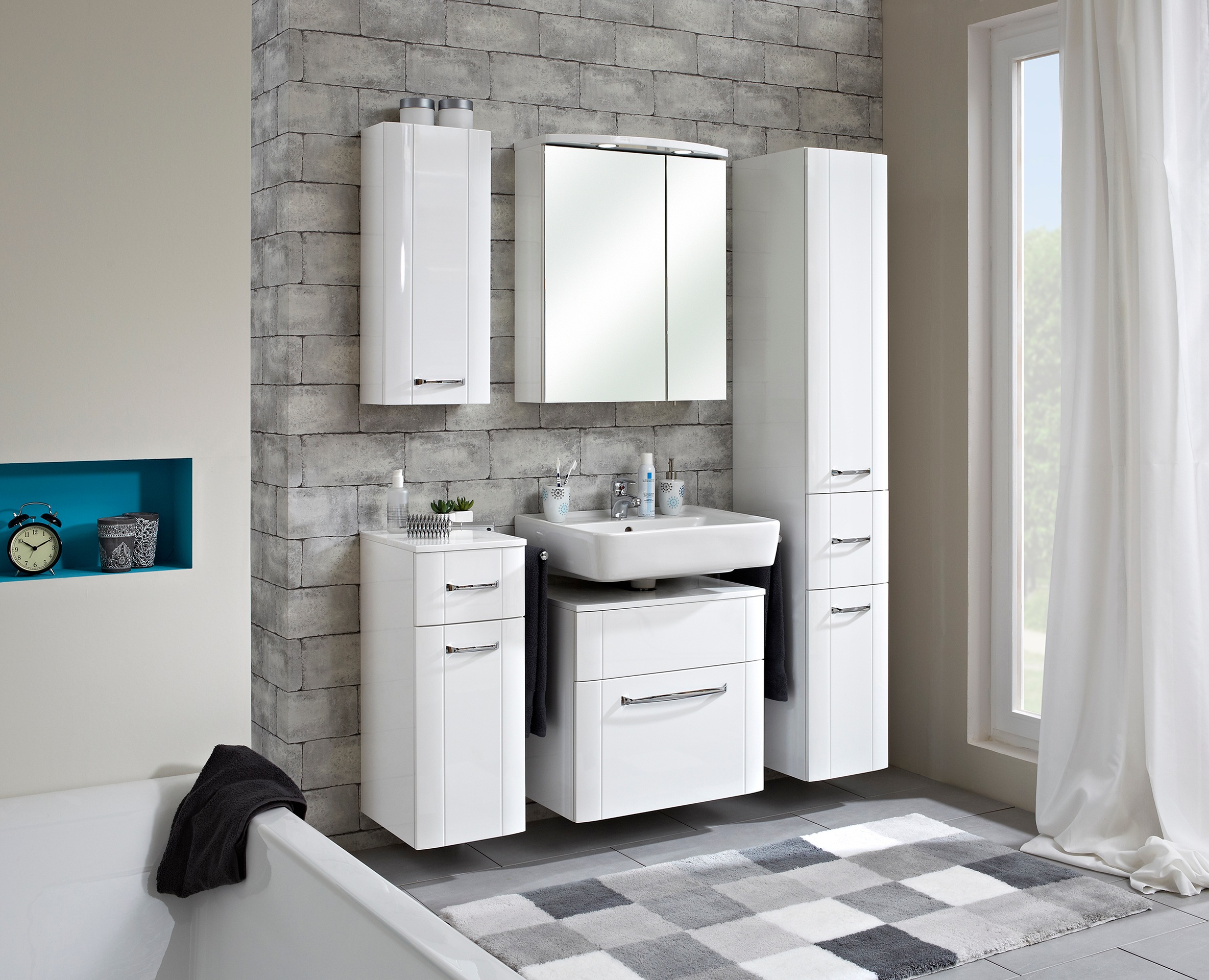 Saphir Waschbeckenunterschrank "Serie 3006, 1 Schublade,Siphonausschnitt, 6 günstig online kaufen