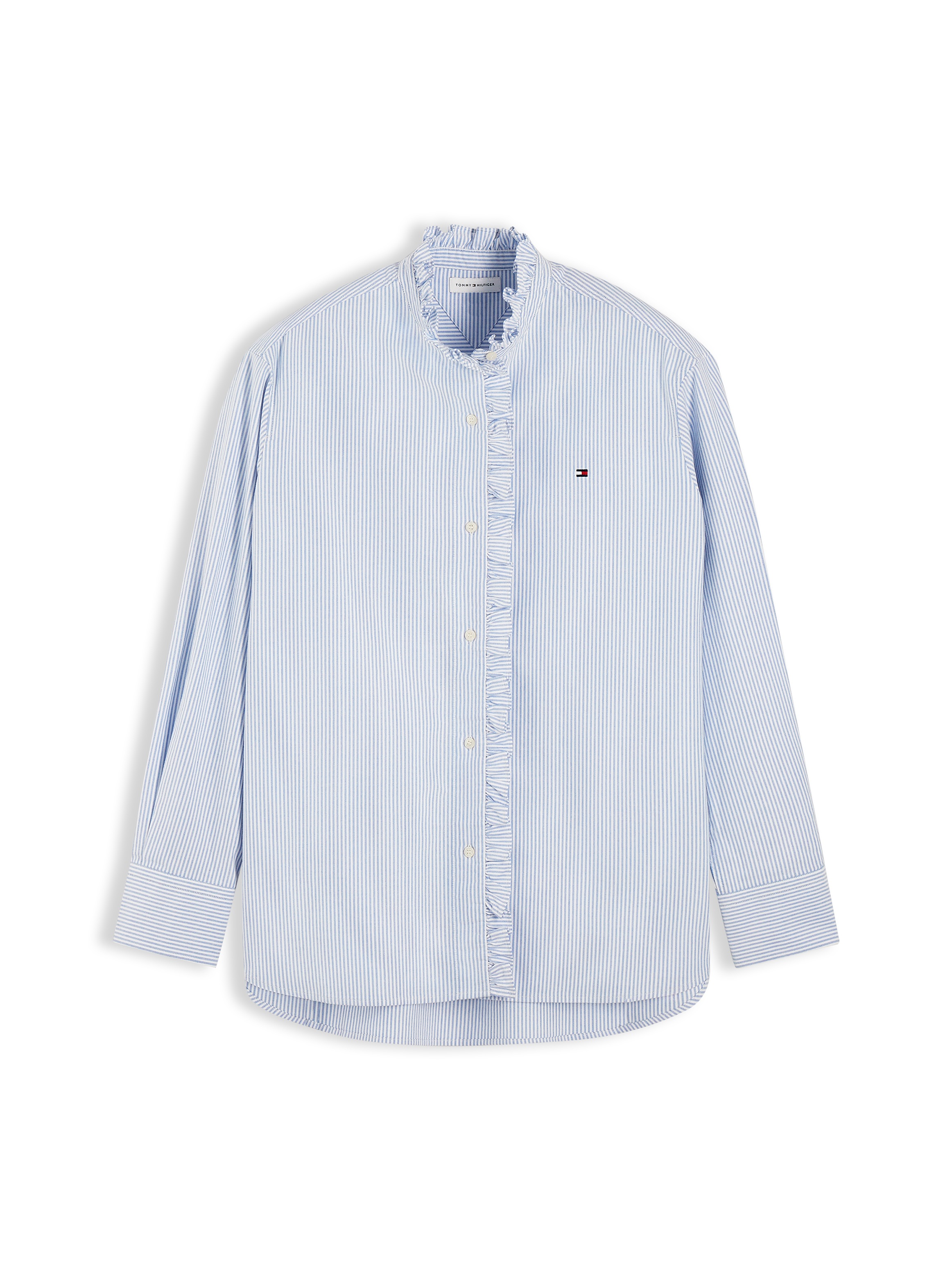 Tommy Hilfiger Langarmbluse »OXFORD RUFFLES RELAXED LS SHIRT« Baumwolle, relaxed fit, mit Rüschen Detail
