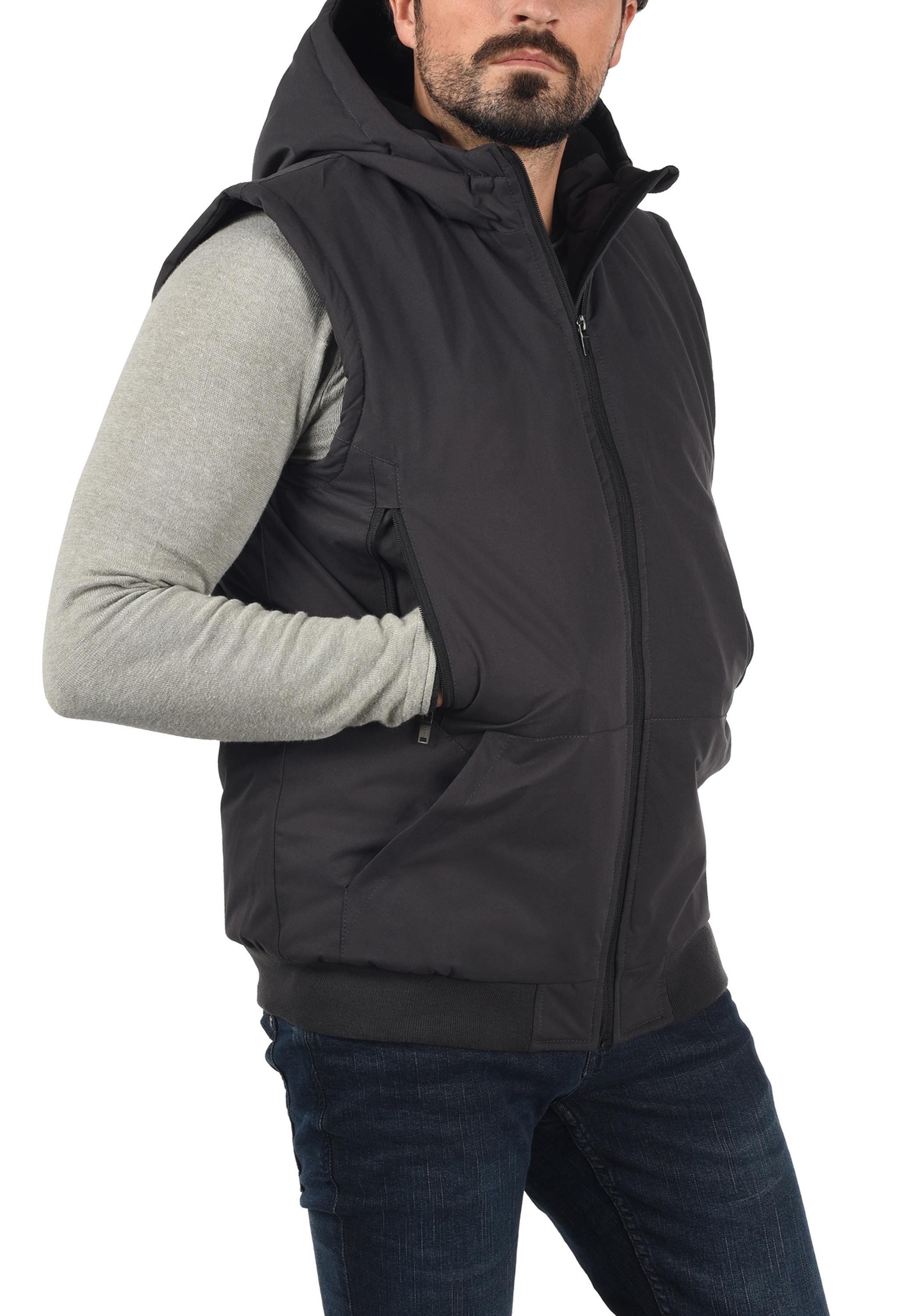 Blend Kurzweste "BHElano", Praktische Outdoor Weste mit Kapuze und Innentas günstig online kaufen