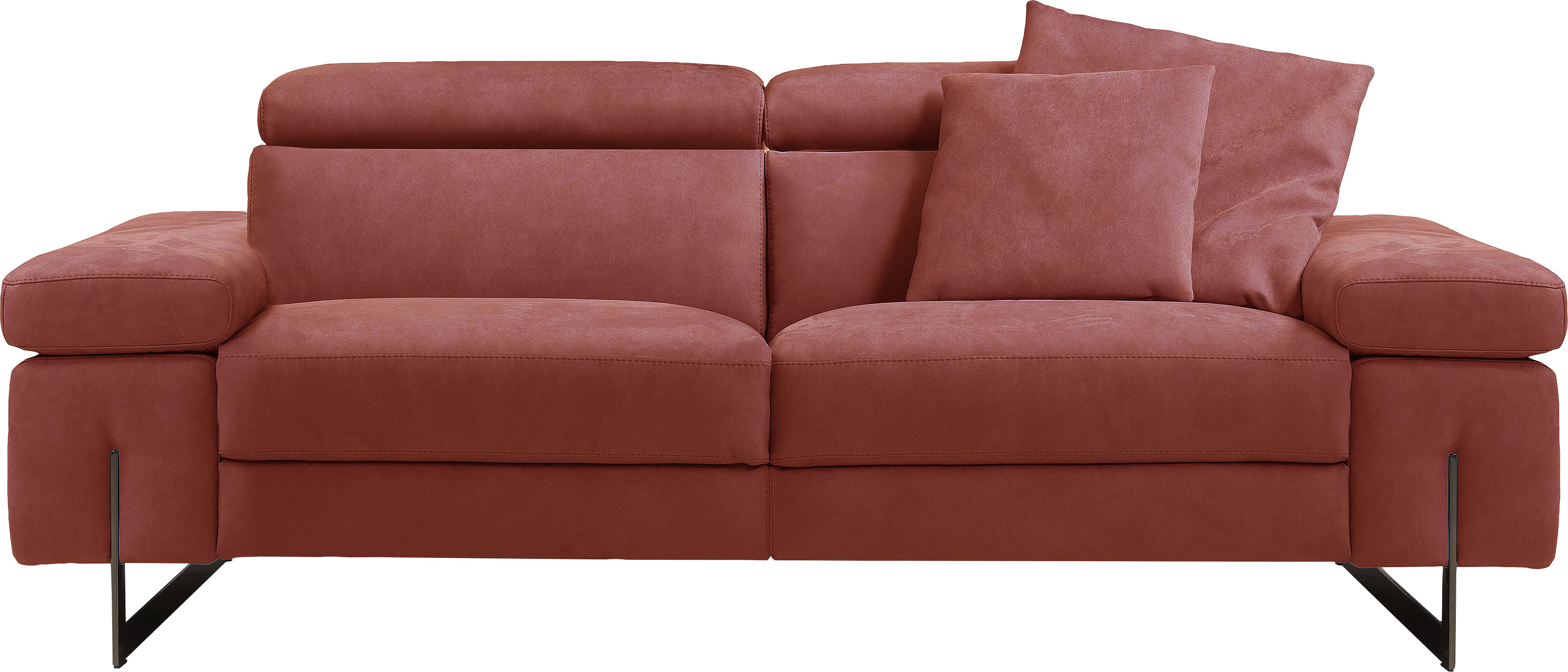 Egoitaliano 2,5-Sitzer "Candice, elegant und edel, hochwertiges Designsofa, bequem" Kopfteile manuell verstellbar, titanumfarbene Kufenfüße