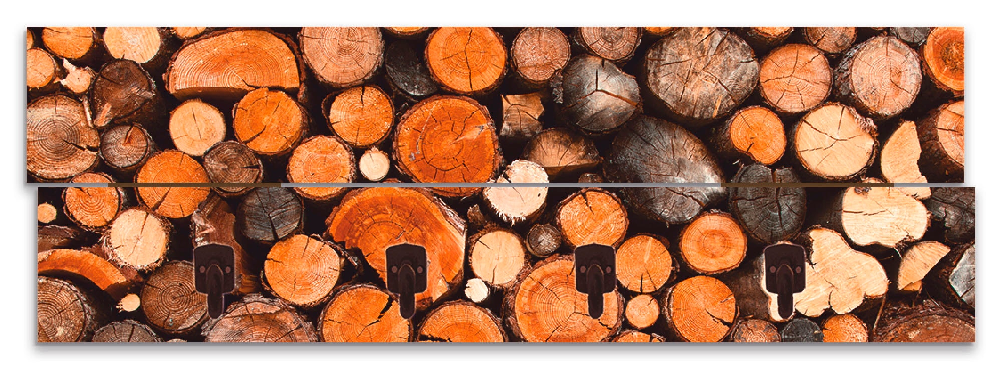 Artland Garderobenleiste »Geschichtetes Feuerholz«, teilmontiert