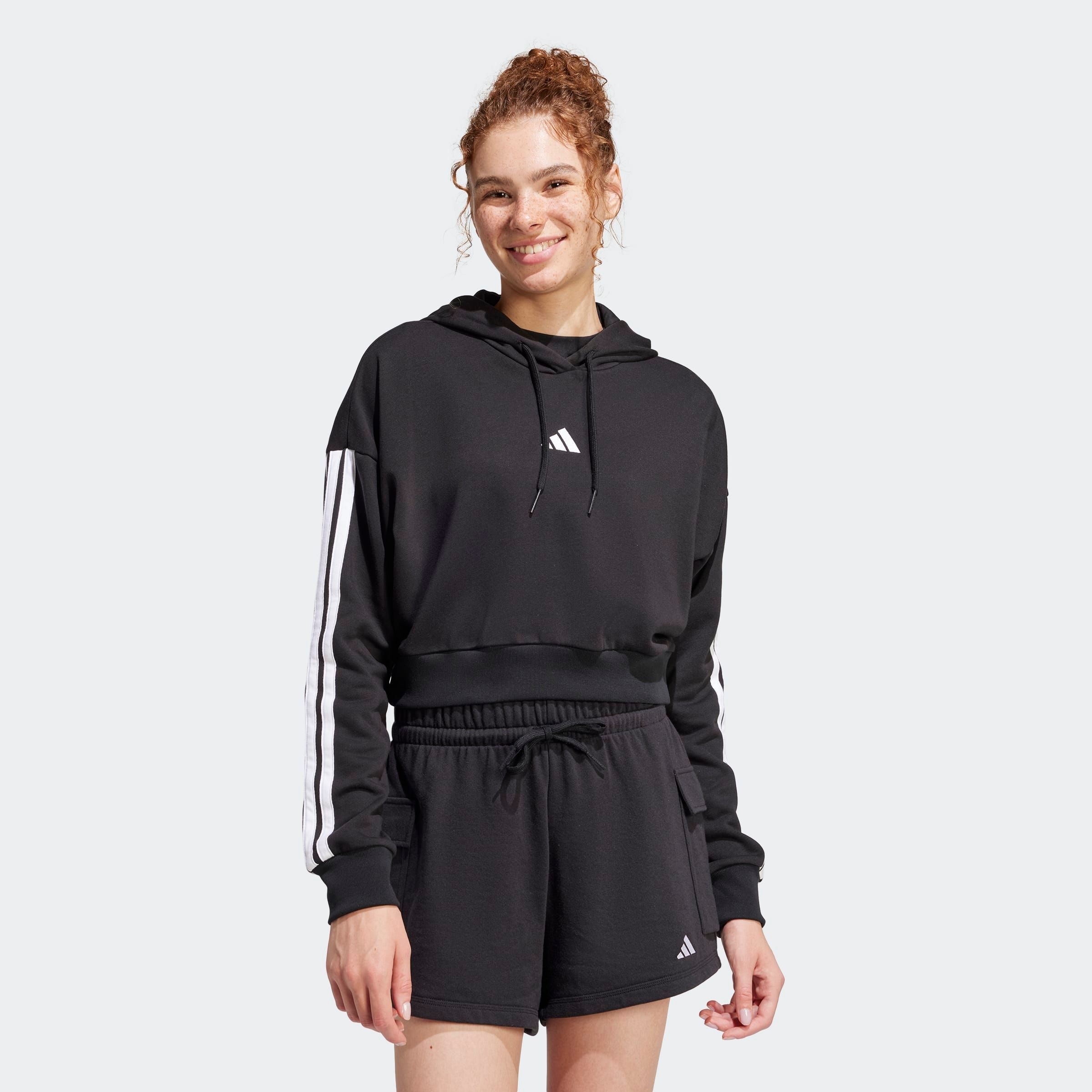 adidas Sportswear Kapuzensweatshirt "ESSENTIALS 3-STREIFEN FRENCH TERRY CRO günstig online kaufen