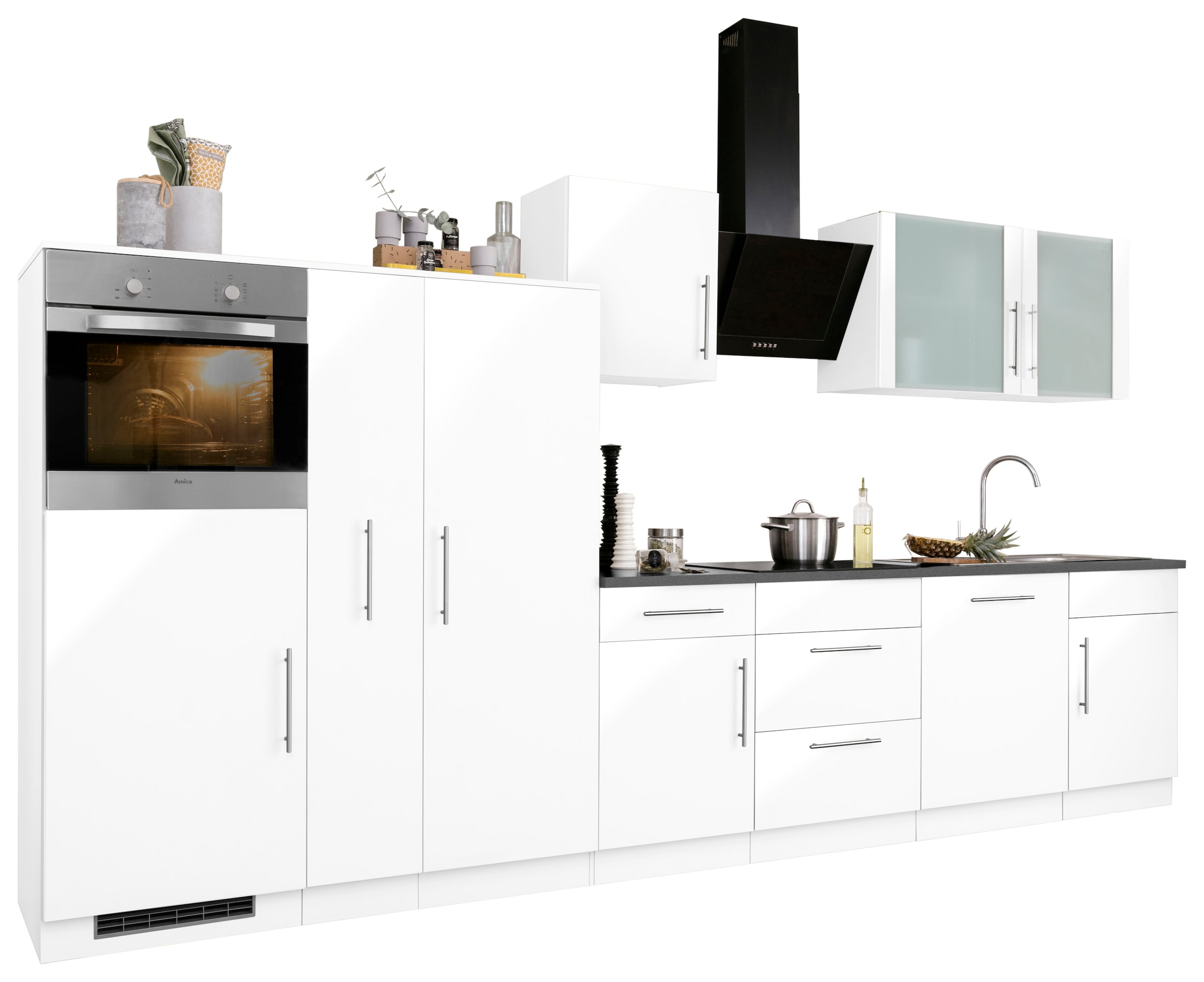 wiho Küchen Küchenzeile »Cali«, mit E-Geräten, Breite 360 cm