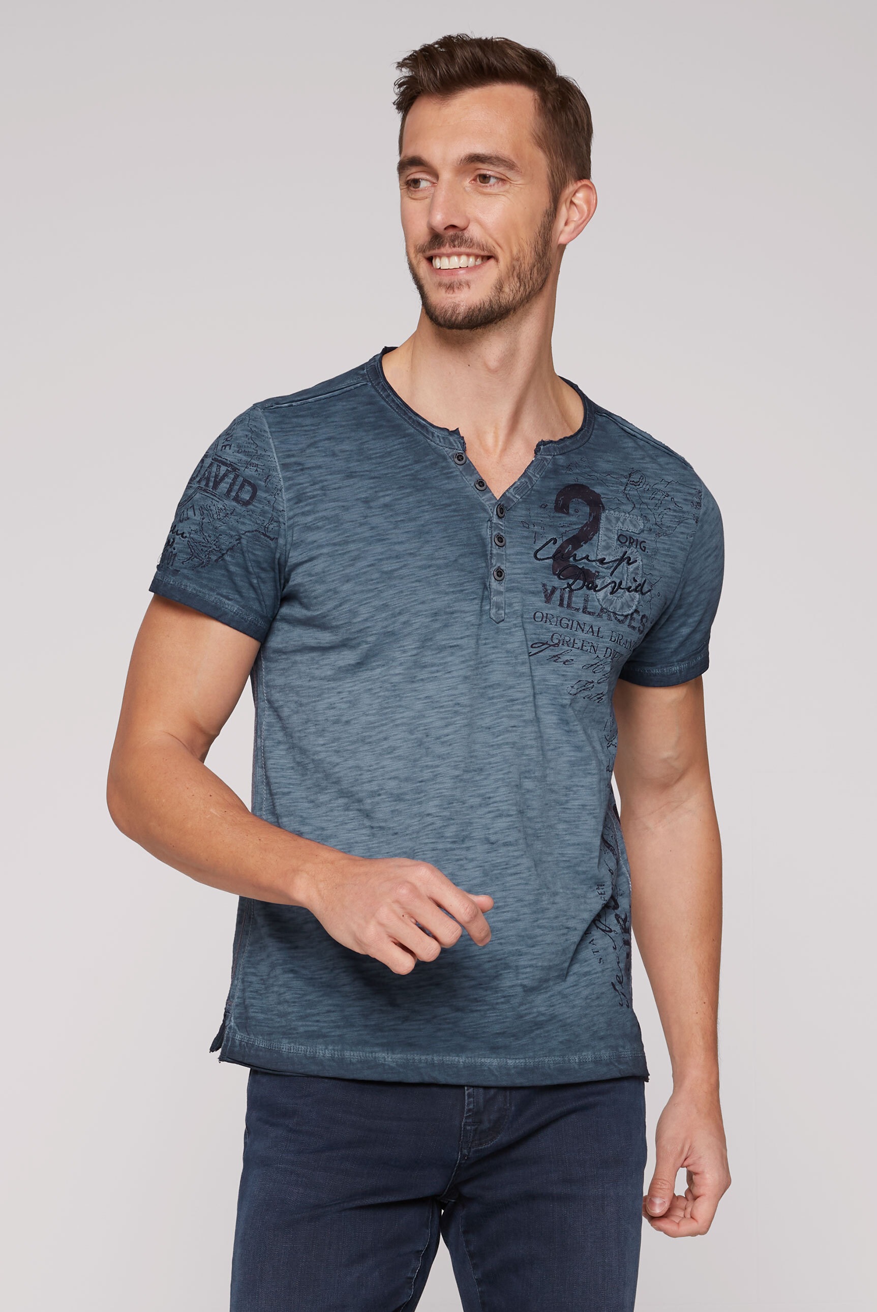 CAMP DAVID Henleyshirt aus Baumwolle