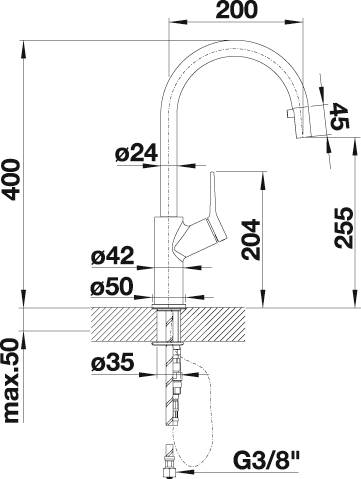 Blanco Küchenarmatur »CARENA-S« Hochdruck, mit ausziehbarem Auslauf