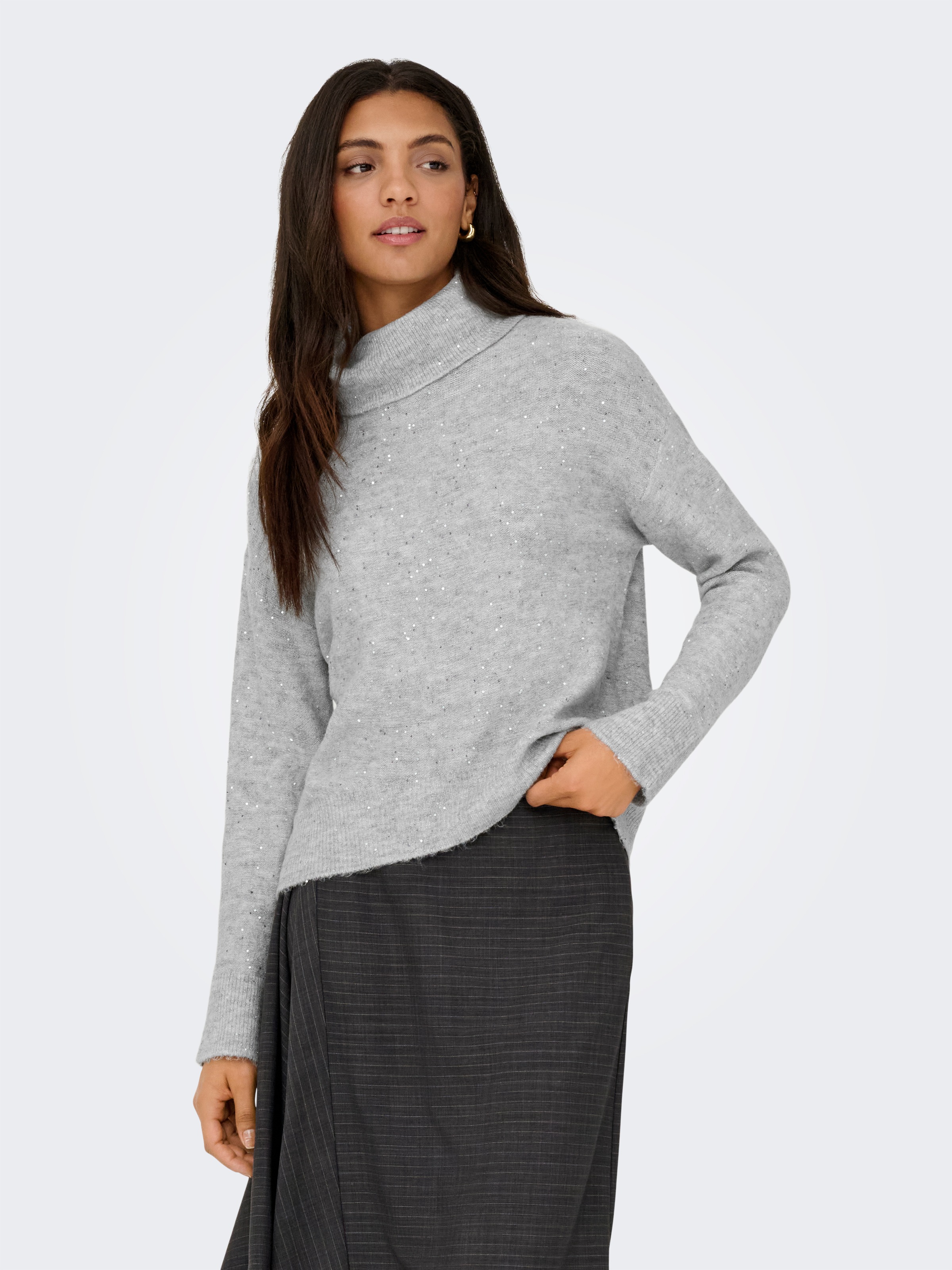 ONLY Rollkragenpullover »ONLARIZONA LS SEQUINS ROLLNECK PULL KNT«