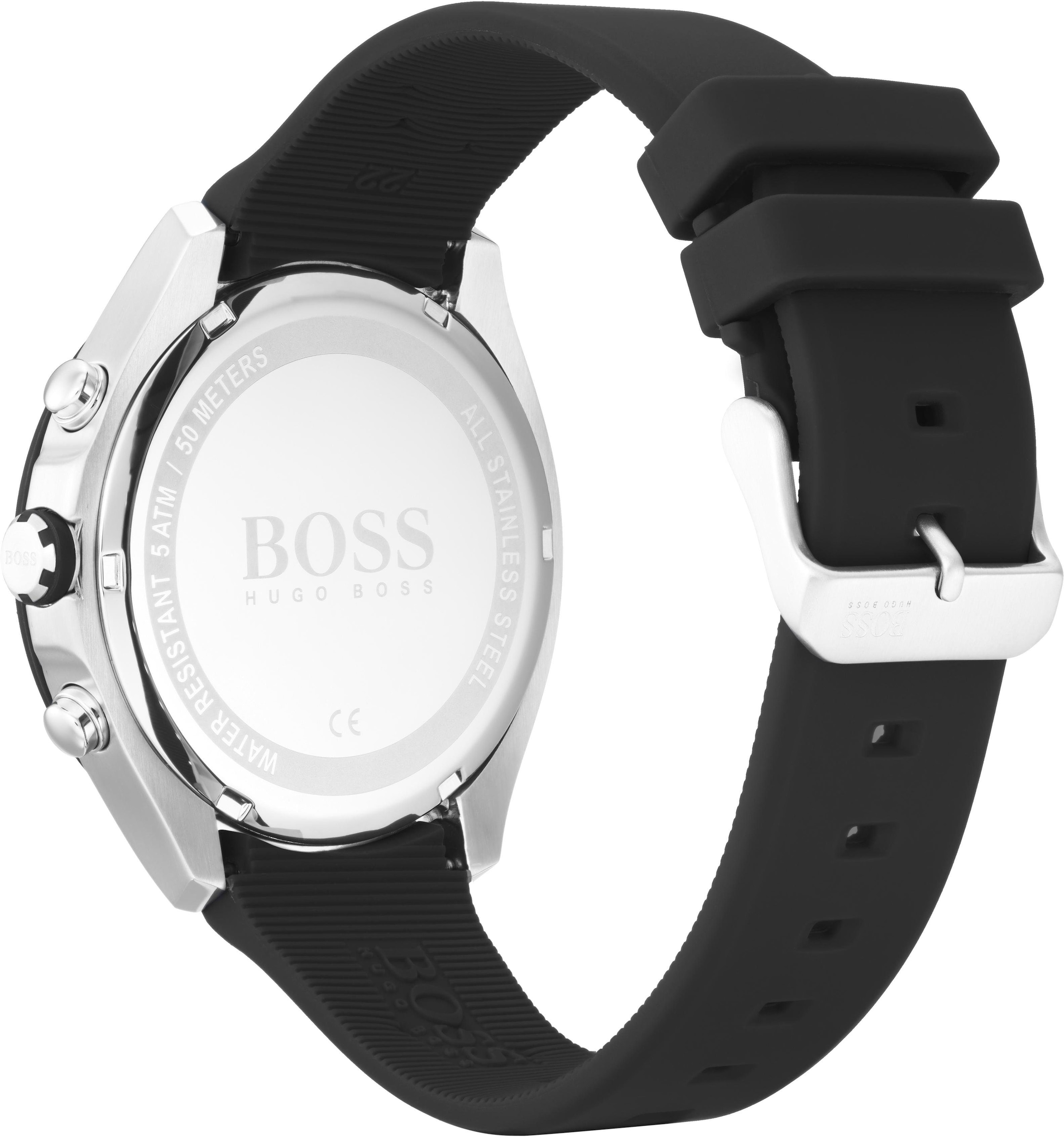 BOSS Chronograph »Velocity, 1513716«, Quarzuhr, Herrenuhr, Armbanduhr, Stoppfunktion, Datum