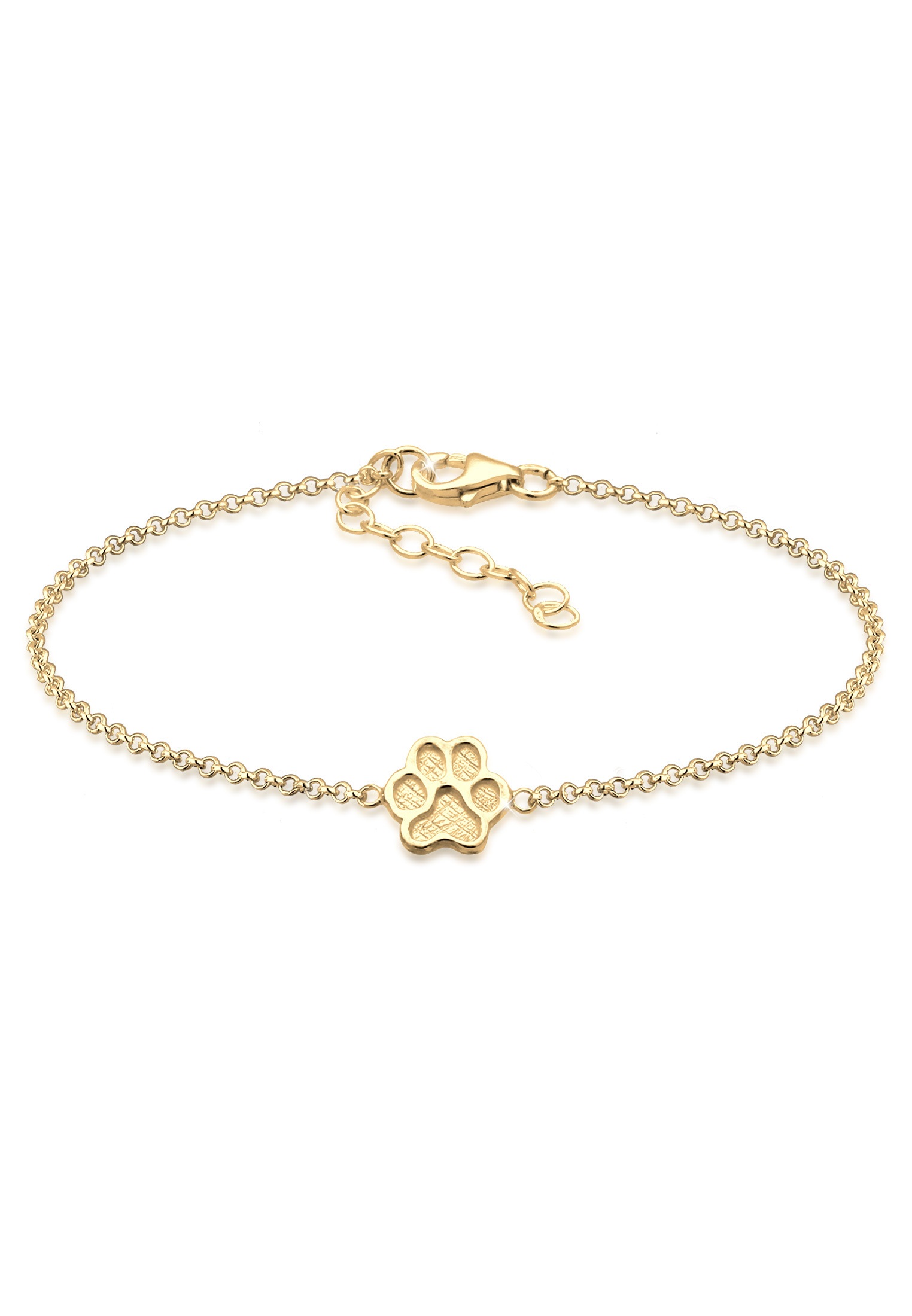 ELLI Damen Armband "Pfote Symbol Hund Katze 925er Silber", 16cm, ohne Stein, Silber 925 (Sterlingsilber), gold, Silber 925 (Sterlingsilber), Armbänder