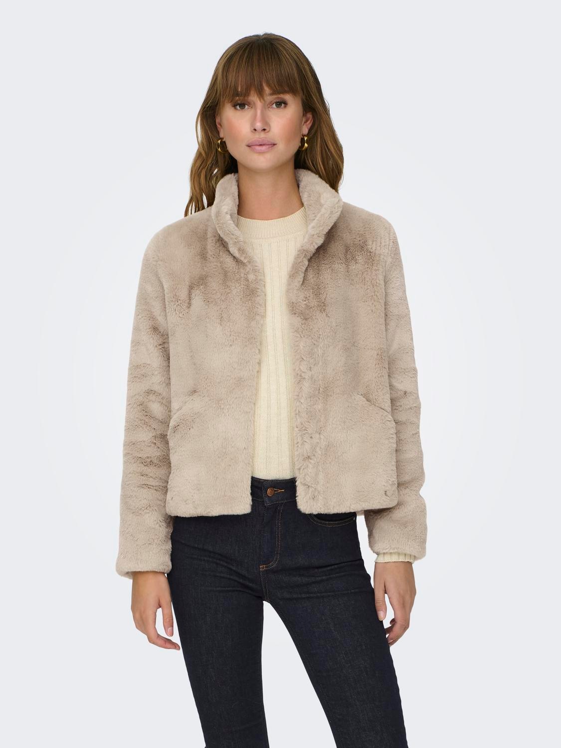 ONLY Fellimitatjacke »ONLNEWVIDA LIFE FAUX FUR JACKET OTW CC« ohne Kapuze Kunstfaser,