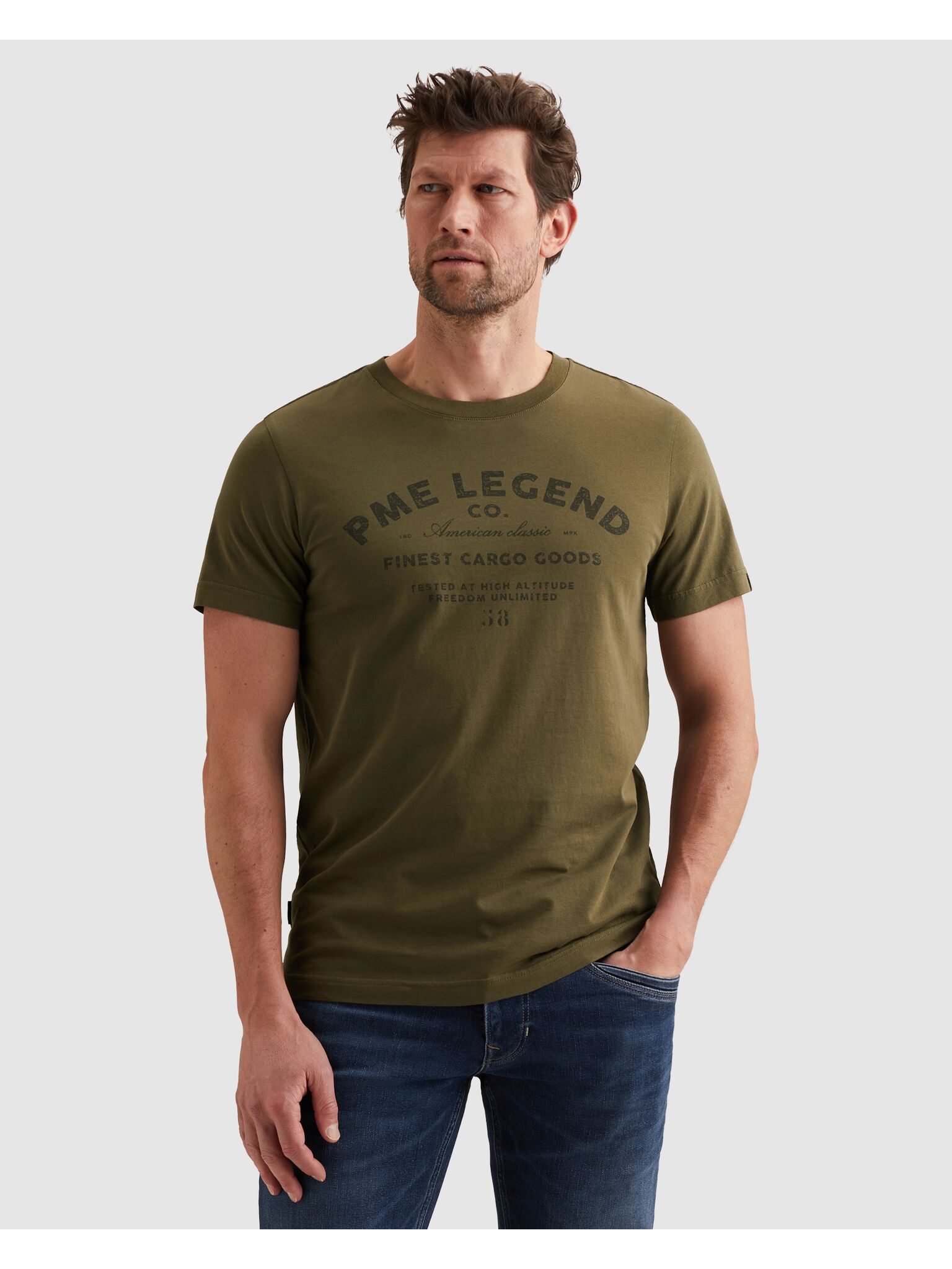 PME LEGEND T-Shirt "Short Sleeve Play Single Jersey Graphic" aus reiner Baumwolle, Rundhals