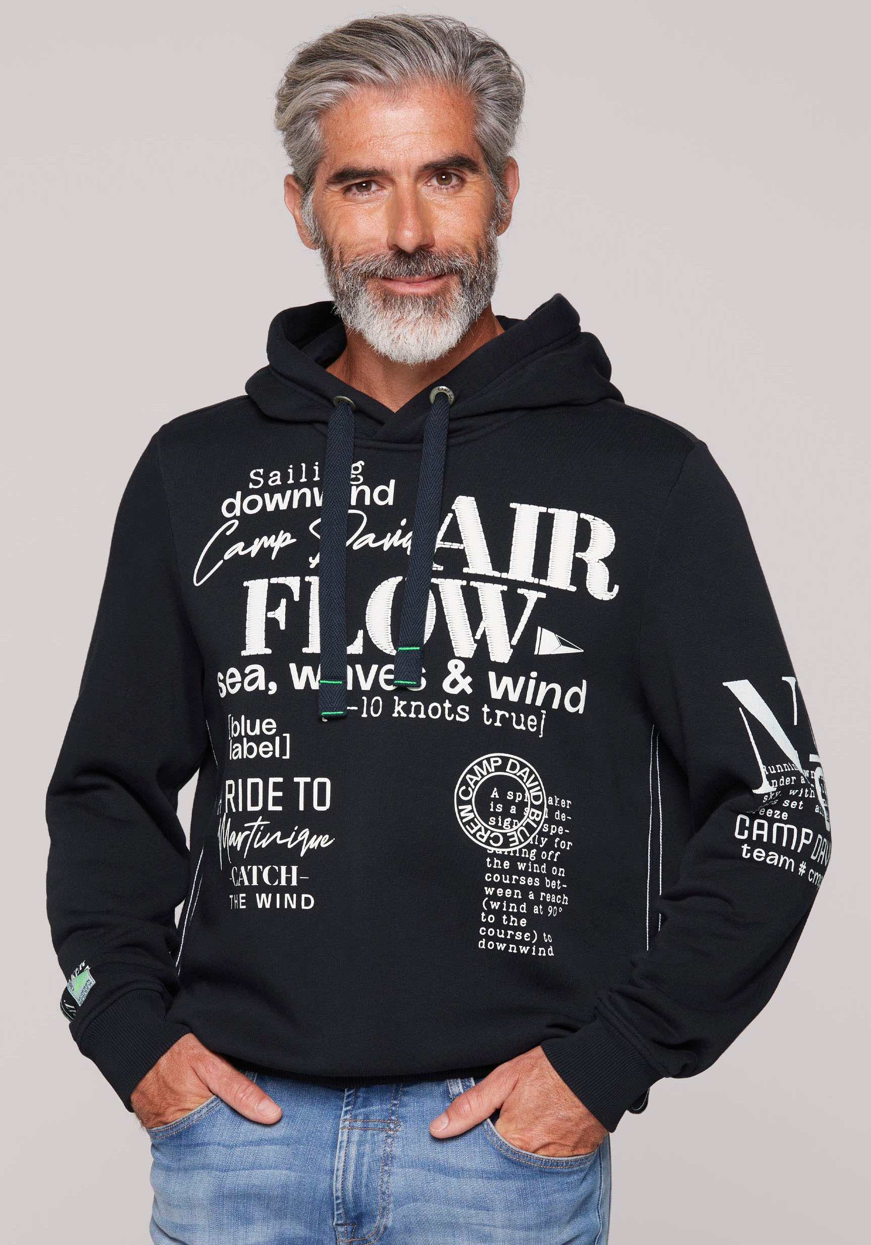 CAMP DAVID Hoodie, mit Logo-Prints