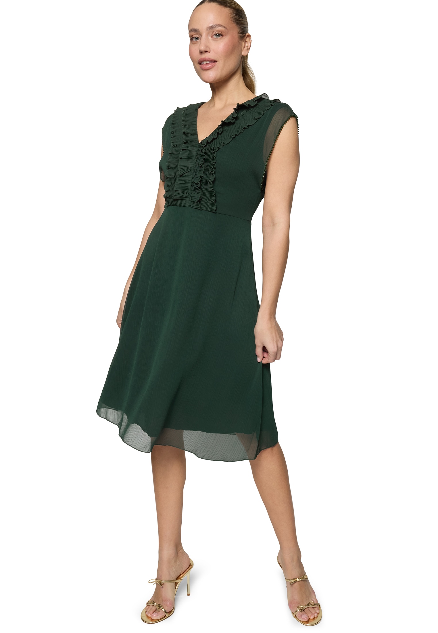 Zero Chiffonkleid »Damen mit Rüschen« Perlen