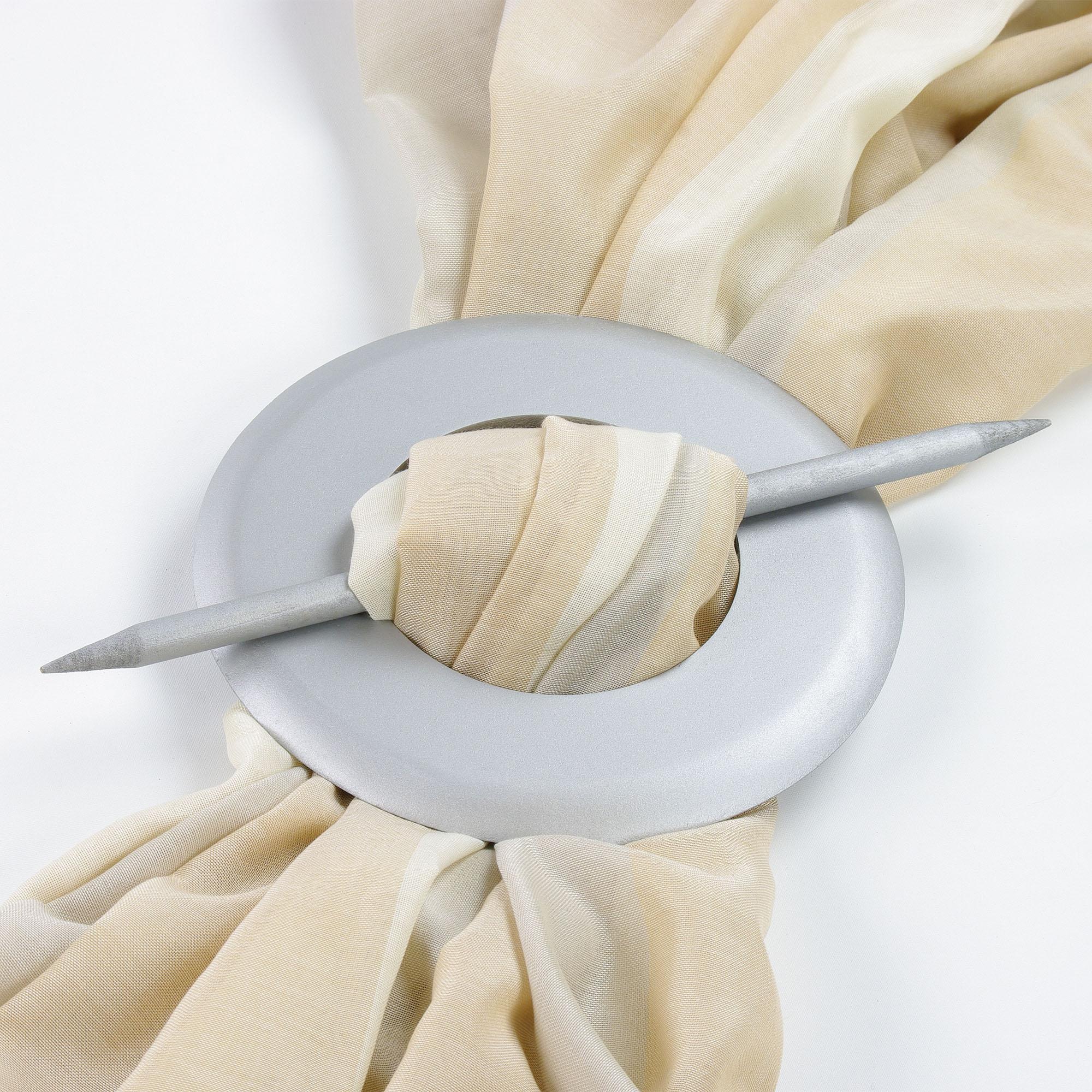 Raffspange LIEDECO, Ø:10,5cm, silber, Obermaterial: 100% Holz, Raffhalter, aus Holz