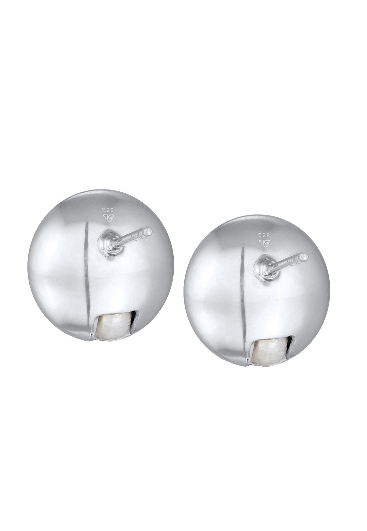 Nenalina Paar Ohrstecker »Stecker Süßwasserzuchtperle gebürstet 925 Silber«