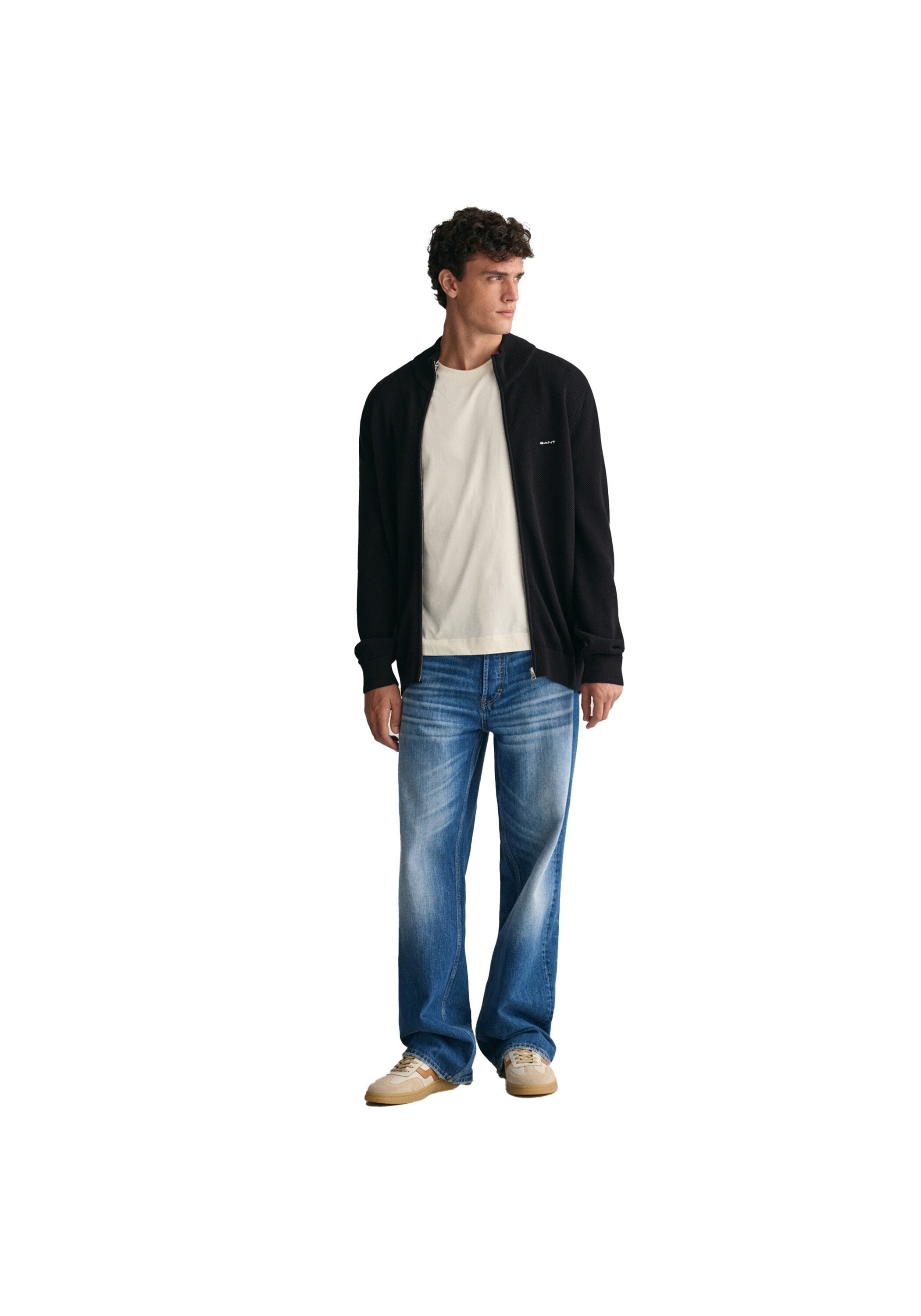 Gant Sweatshirt »Strickjacke COTTON PIQUE HALF ZIP CARDIGAN«