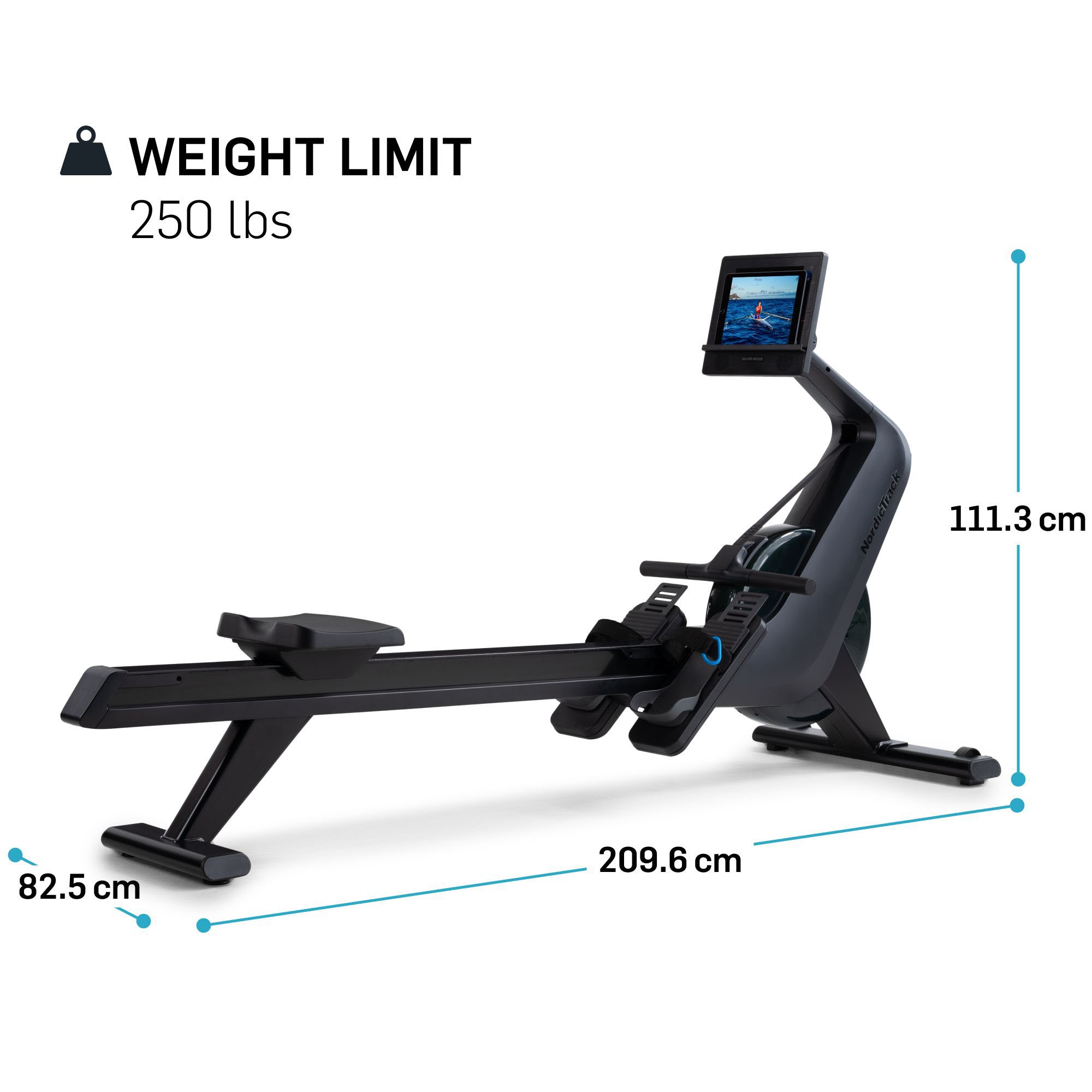 NordicTrack Rudergerät »NordicTrack RW300«, (Rower mit 5'' Display und Tabletfach), Rudermaschine, 26 Widerstandsstufen, Magnetbremssystem