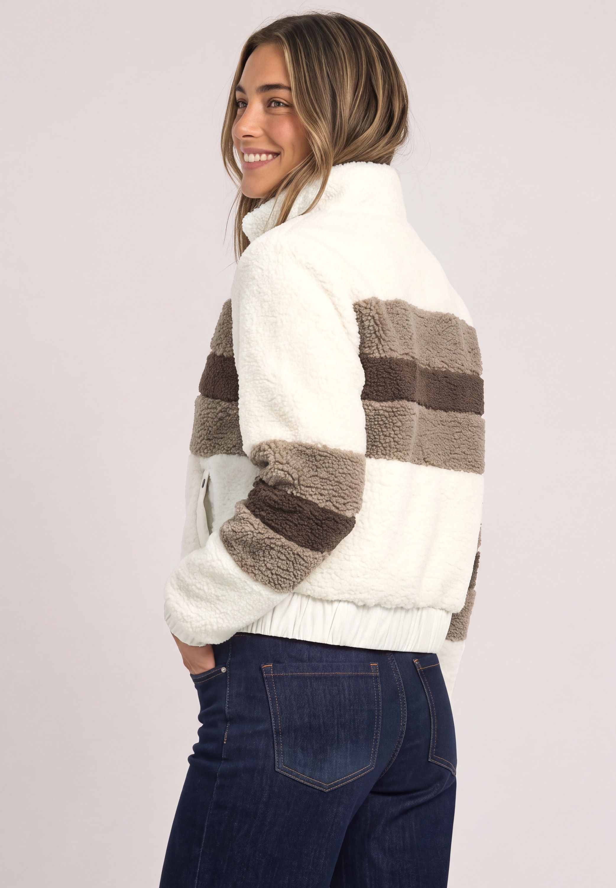 STREET ONE Fellimitatjacke ohne Kapuze