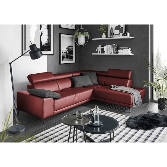 3C Candy Ecksofa »Greve B/T/H: 249/209/79 cm«, wahlweise mit motorischem  Sitzvorzug, manuelle Kopfteilverstellung | BAUR