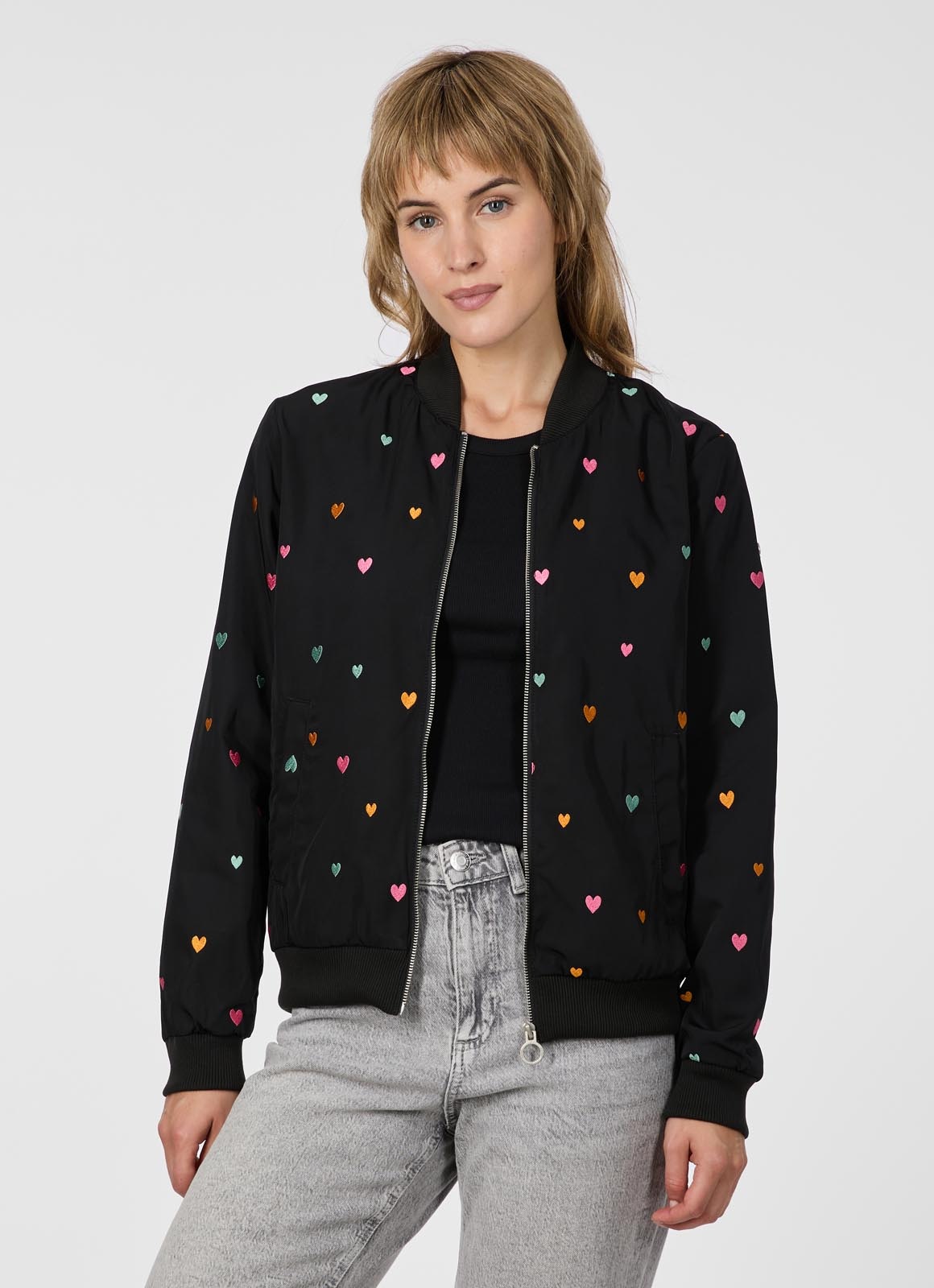 Ragwear Blouson "LUNARA HEARTS" Mit bunter Allover-Herzchenstickerei günstig online kaufen