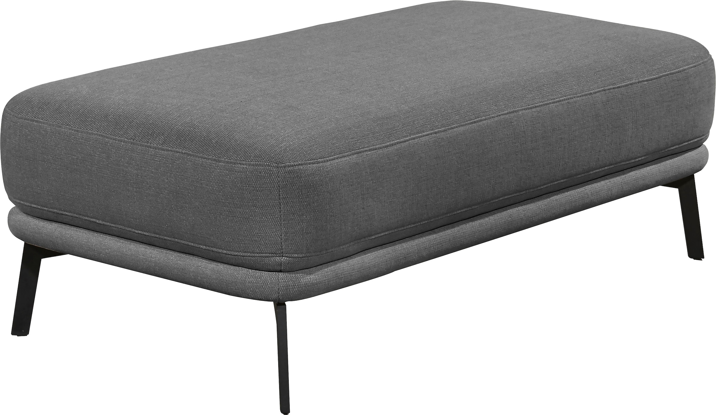 Hockerbank "Pearl - 5 Jahre Hersteller-Garantie, auch in Bouclé", grau (stone), B:120cm H:45cm T:70cm, 16% Baumwolle, 79% Polyester, 5% Polyacryl, SCHÖNER WOHNEN-KOLLEKTION, Hocker, Passend zur Serie Pearl, Füße Metall, B/T/H: 125/70/45 cm 2