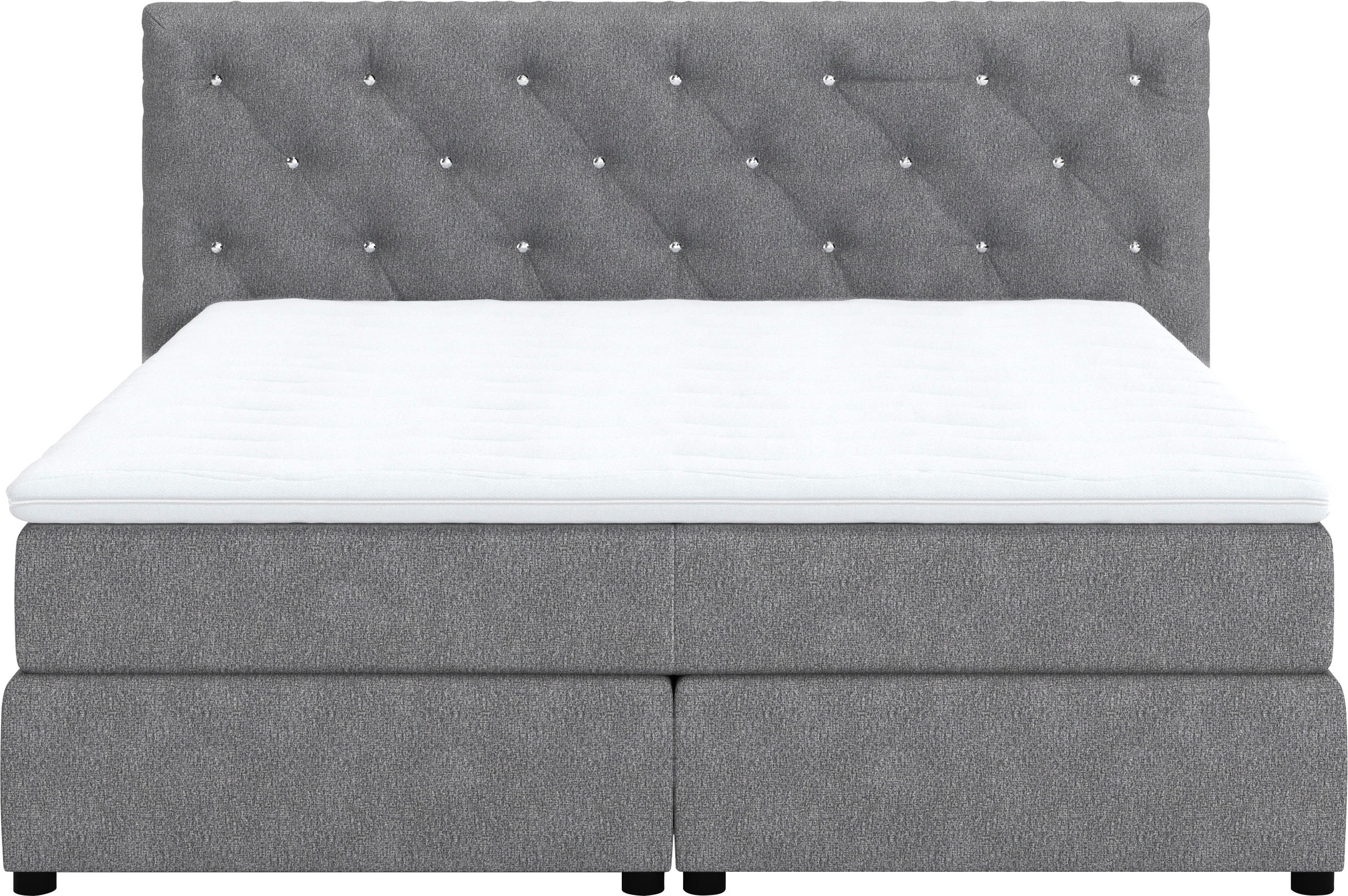 COTTA Boxspringbett »Castle«, mit Strasssteinen im Kopfteil, inkl. Topper