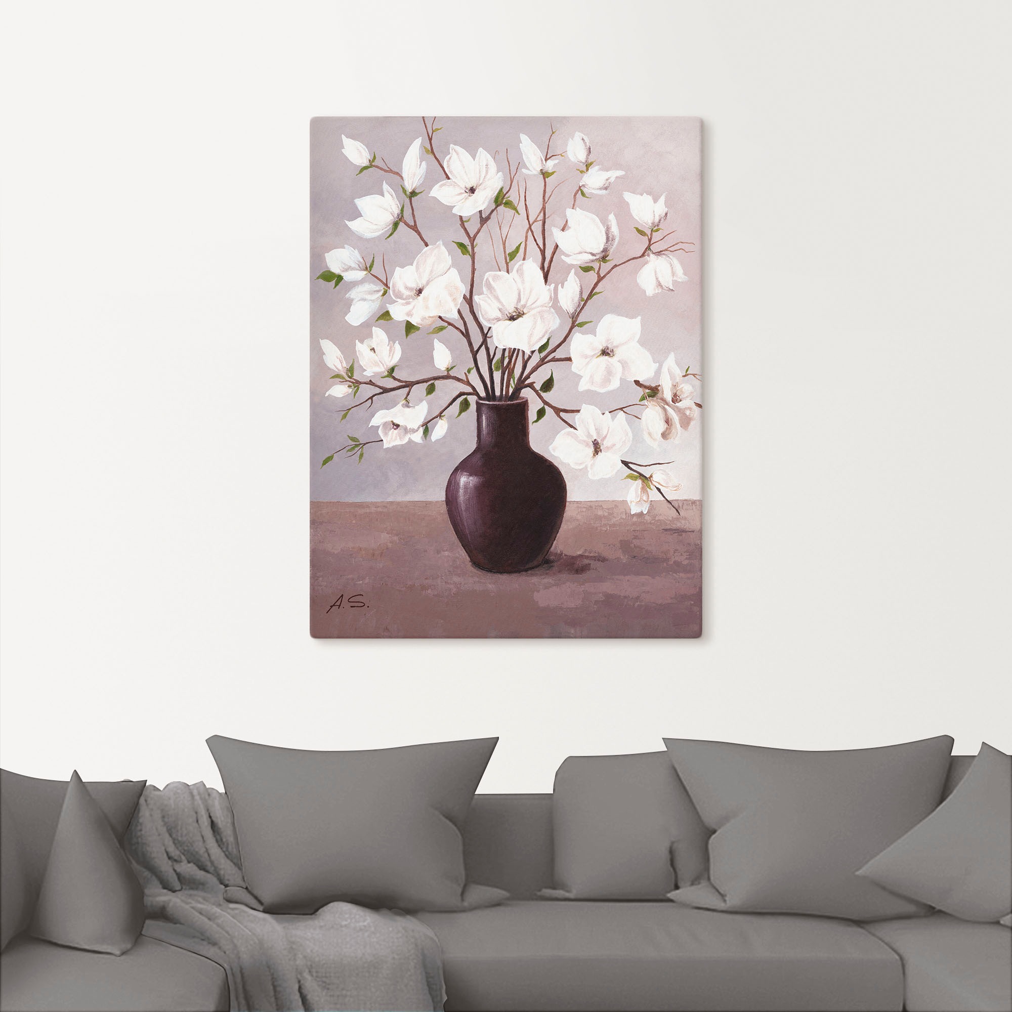 Thumbnail - Artland Leinwandbild "Magnolien" Blumen 1 Stk. tlg. auf Holzrahmen gespannt