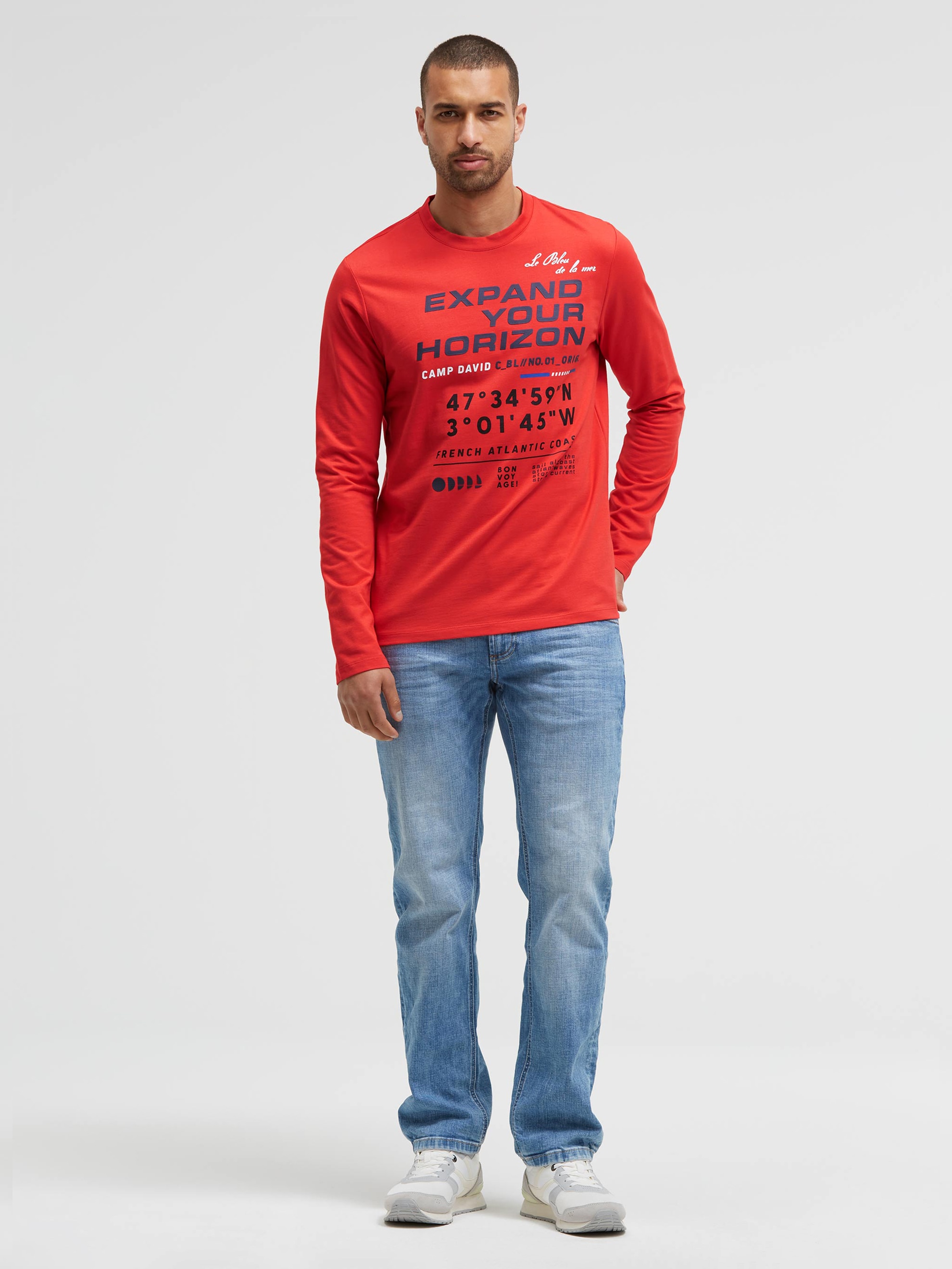CAMP DAVID Rundhalsshirt aus Baumwolle