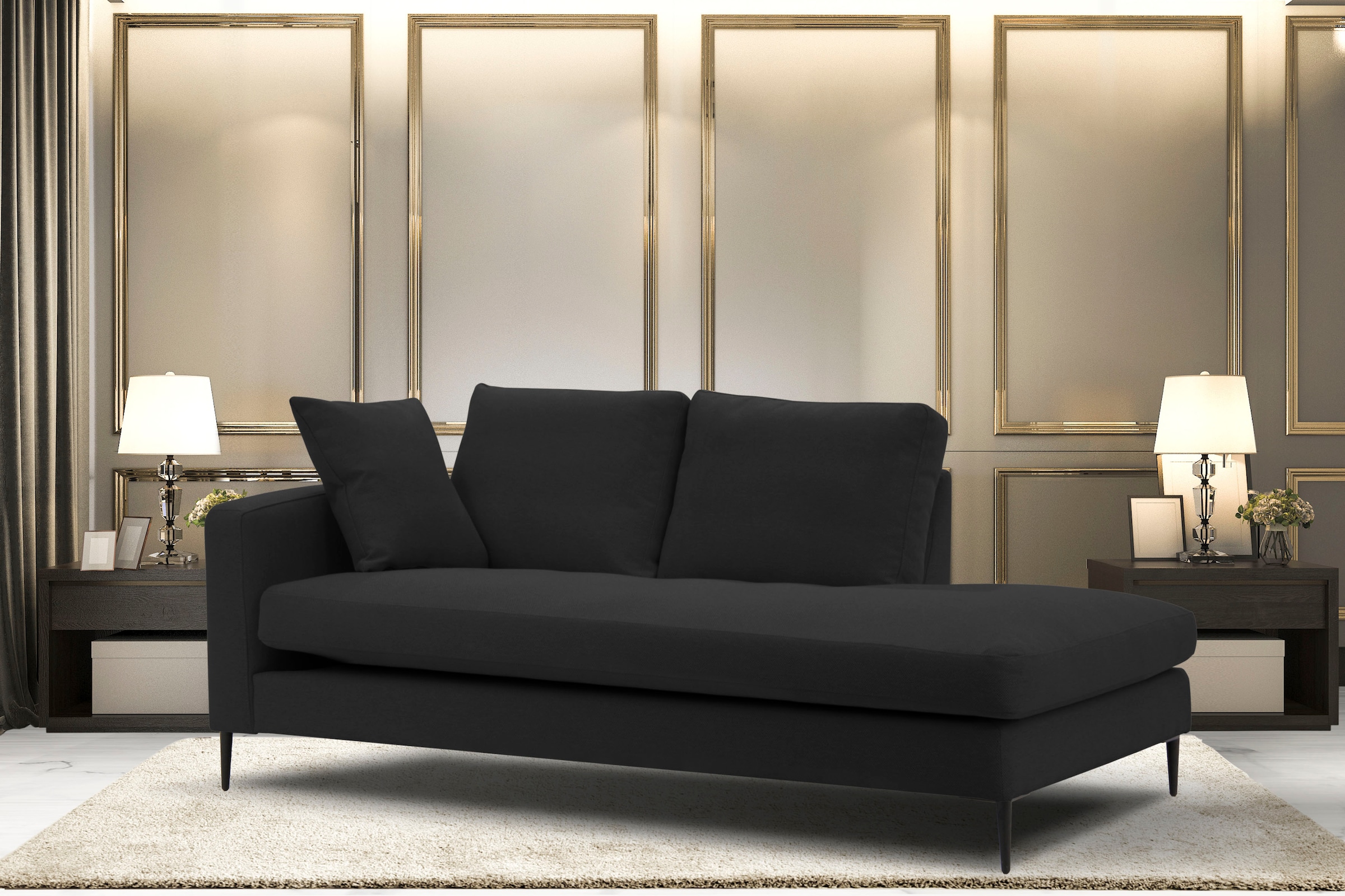 Home affaire Recamiere "Cozy Chaiselongue, Maße B/T/H: 195/97/80 cm" mit lo günstig online kaufen